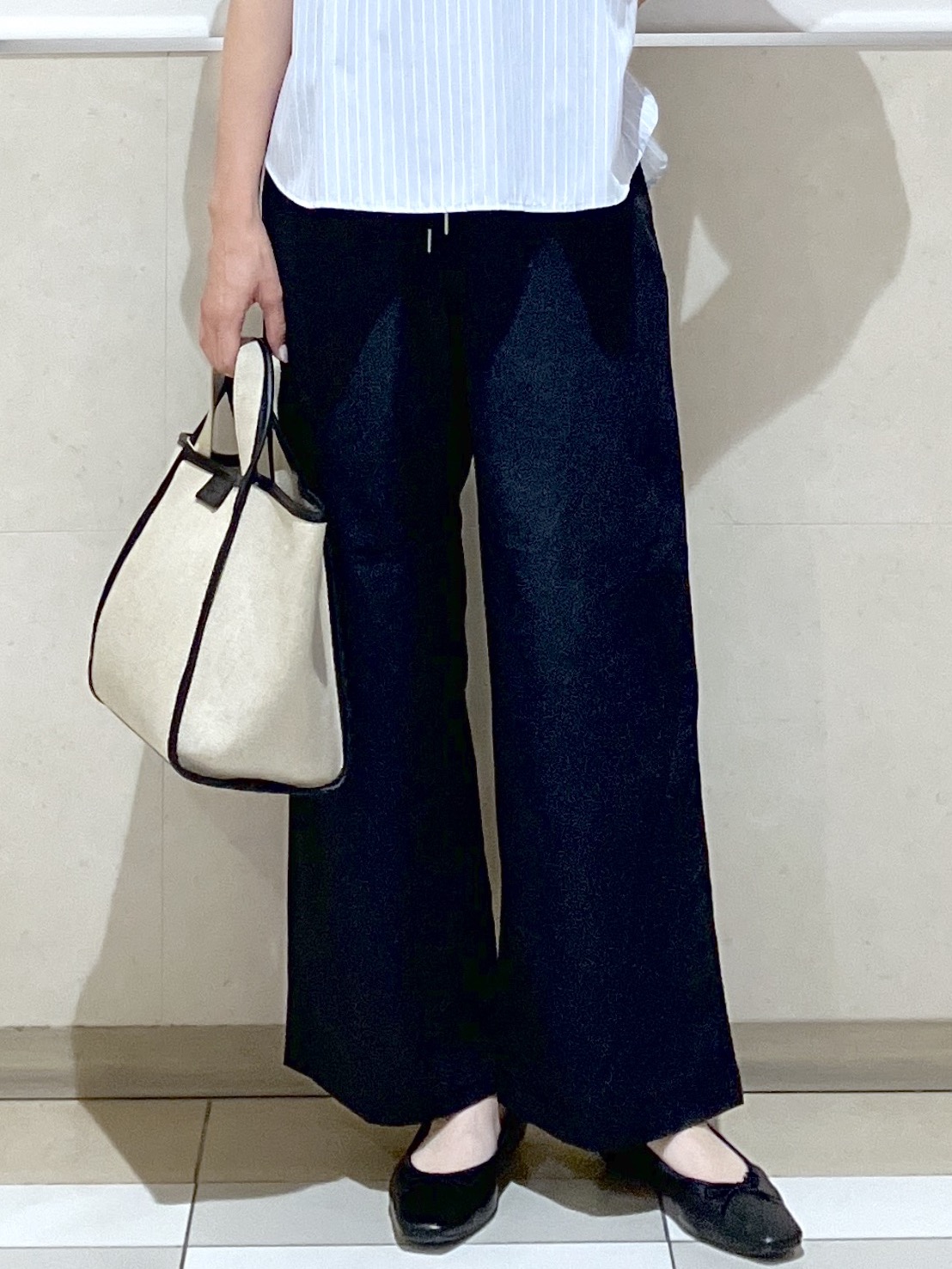 eriko さんの「Dessin｜【洗える】ストライプスキッパーシャツ」を使ったコーディネート
