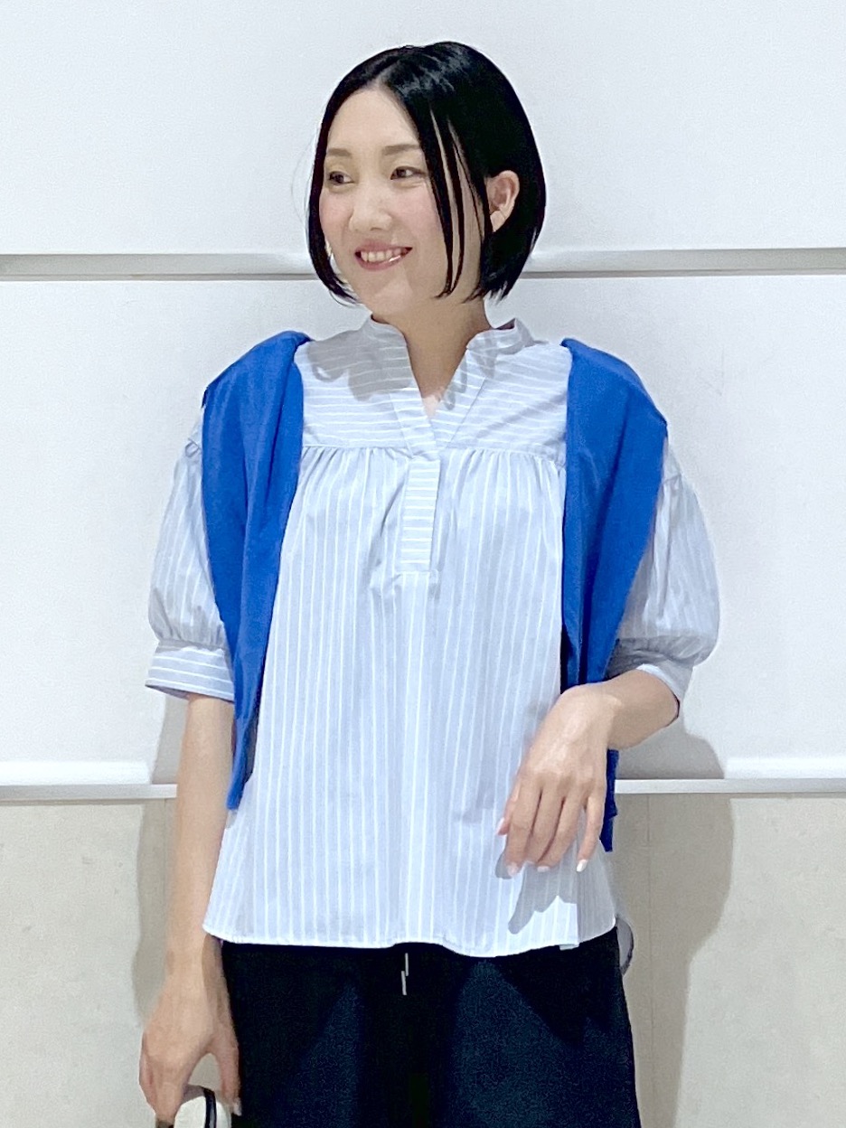 eriko さんの「Dessin｜【洗える】ストライプスキッパーシャツ」を使ったコーディネート