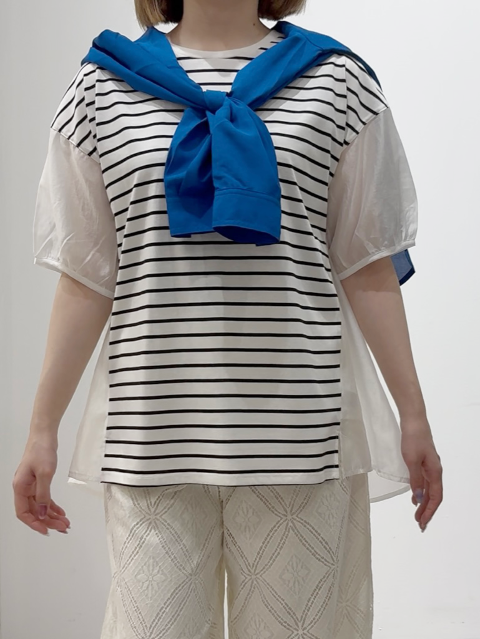 しかっちさんの「grove｜【UVカット】体型カバー叶う、バックプリーツTシャツ」を使ったコーディネート