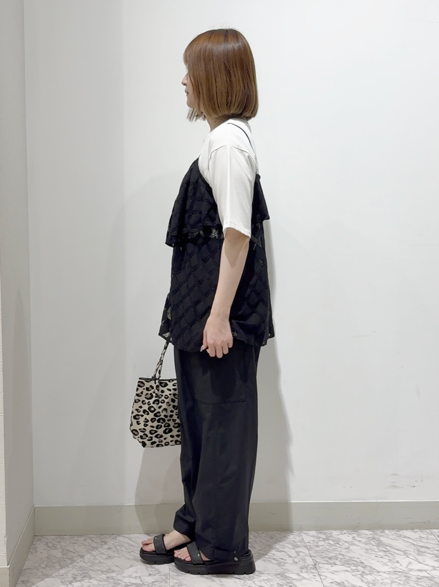 しかっちさんの「grove｜【UVカット/接触冷感】プリントアソート5分袖Tシャツ」を使ったコーディネート