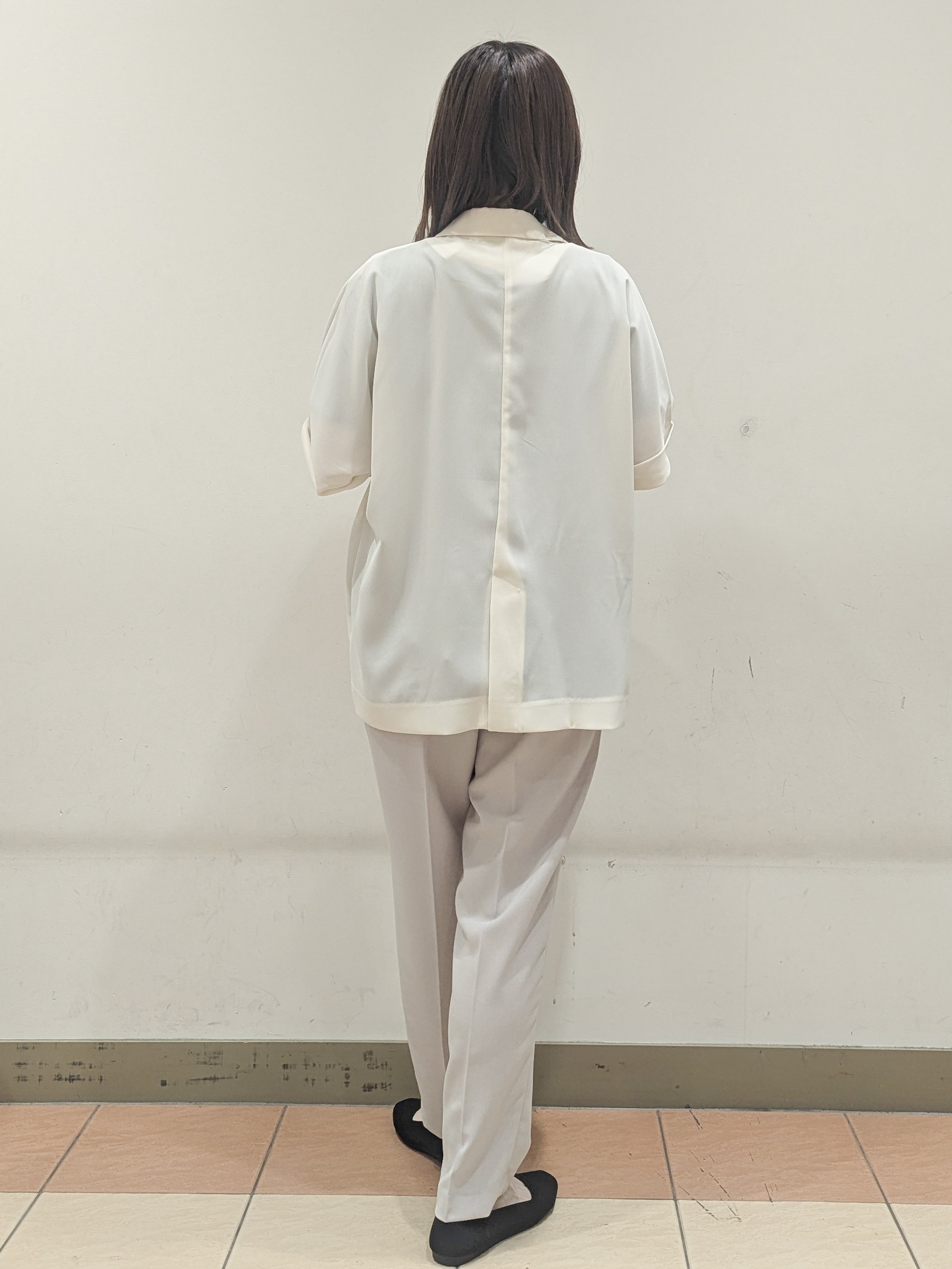 Miさんの「OPAQUE.CLIP｜【接触冷感／吸水速乾／防シワ】リネンライクテーラードジャケット《洗濯機OK》」を使ったコーディネート