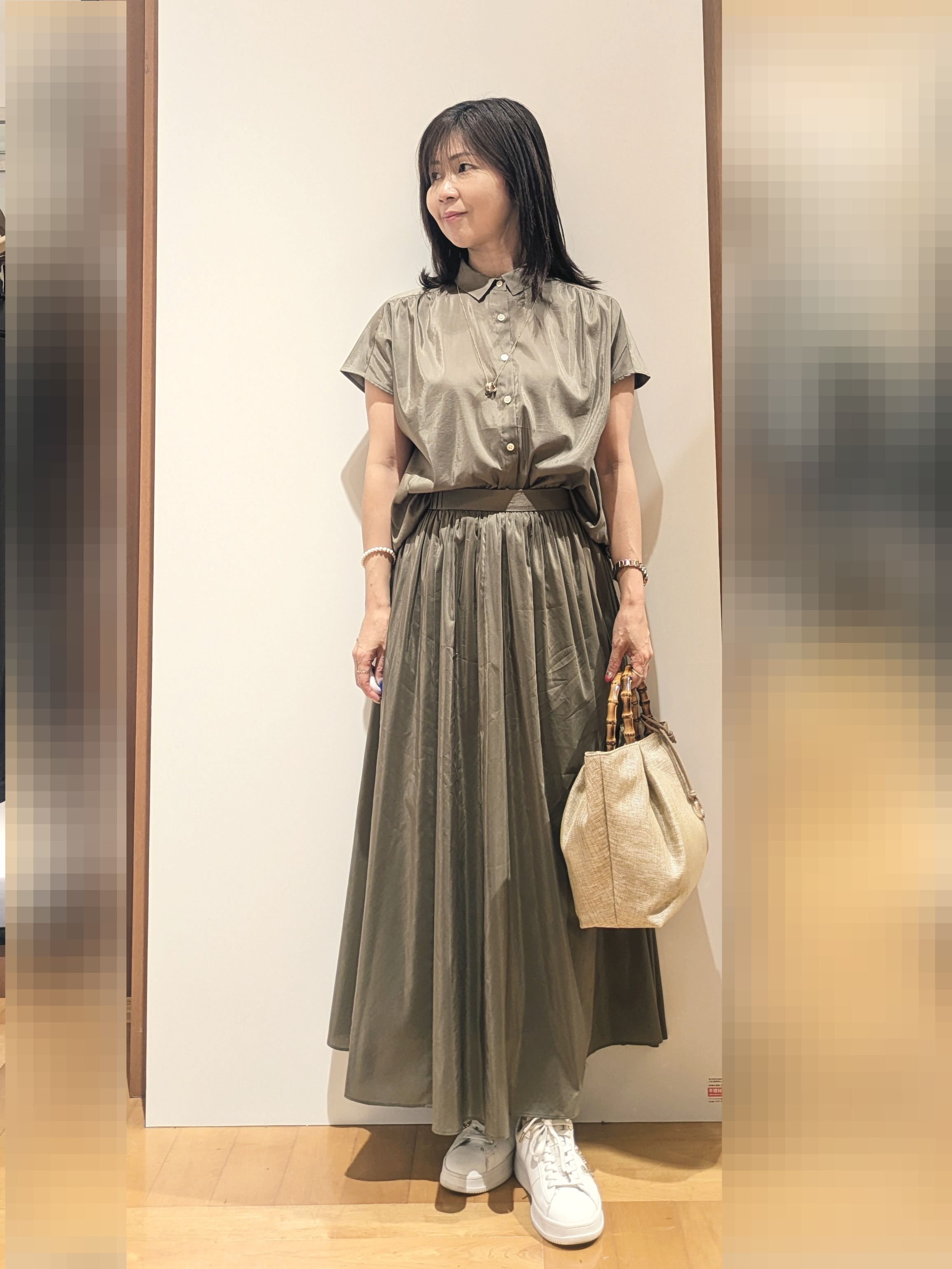 laverさんの「UNTITLED｜【セットアップ可/軽量/清涼感】ローンギャザーブラウス」を使ったコーディネート