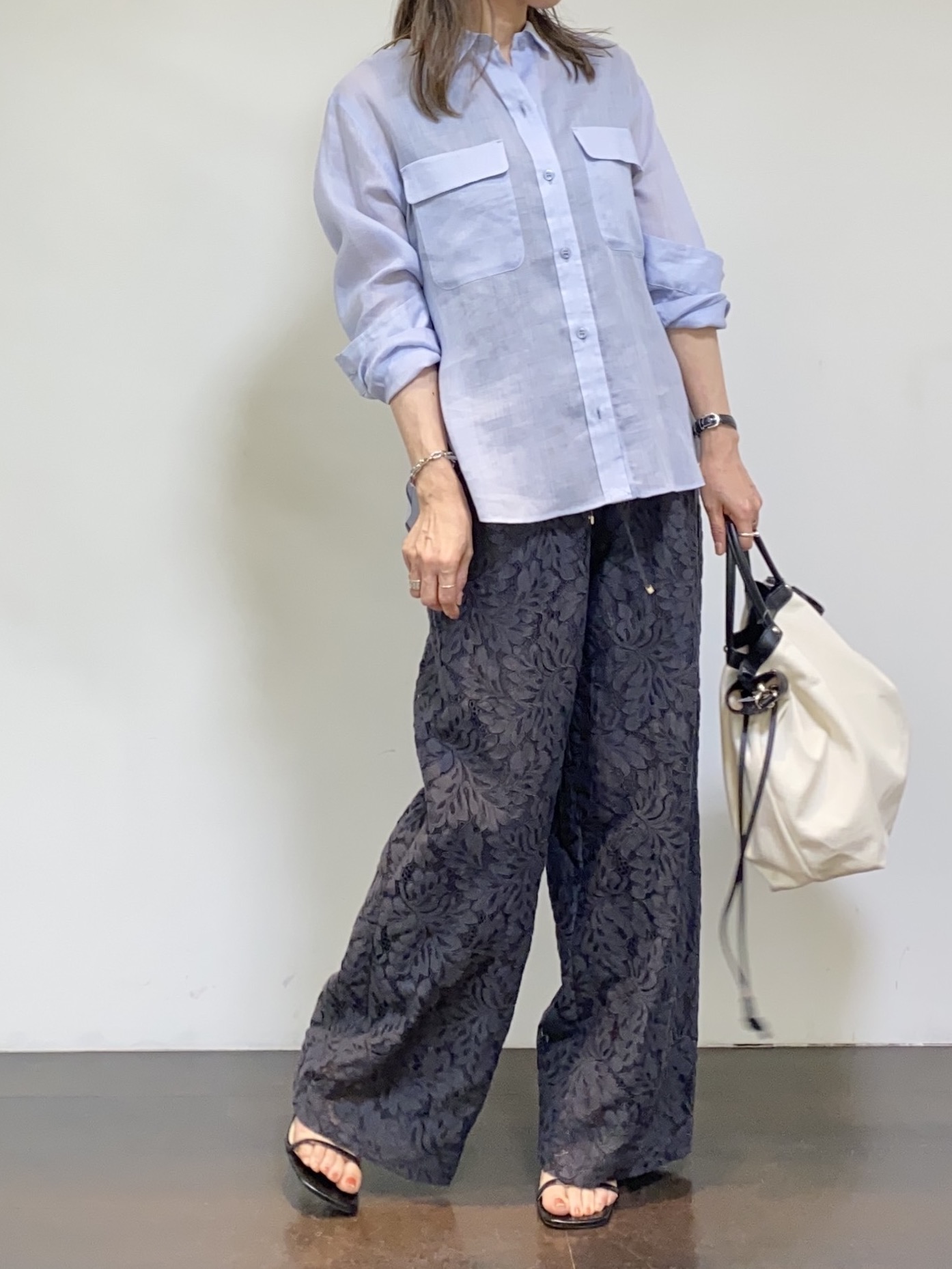 tomoさんの「UNTITLED｜【接触冷感】ドライタッチシャツ」を使ったコーディネート