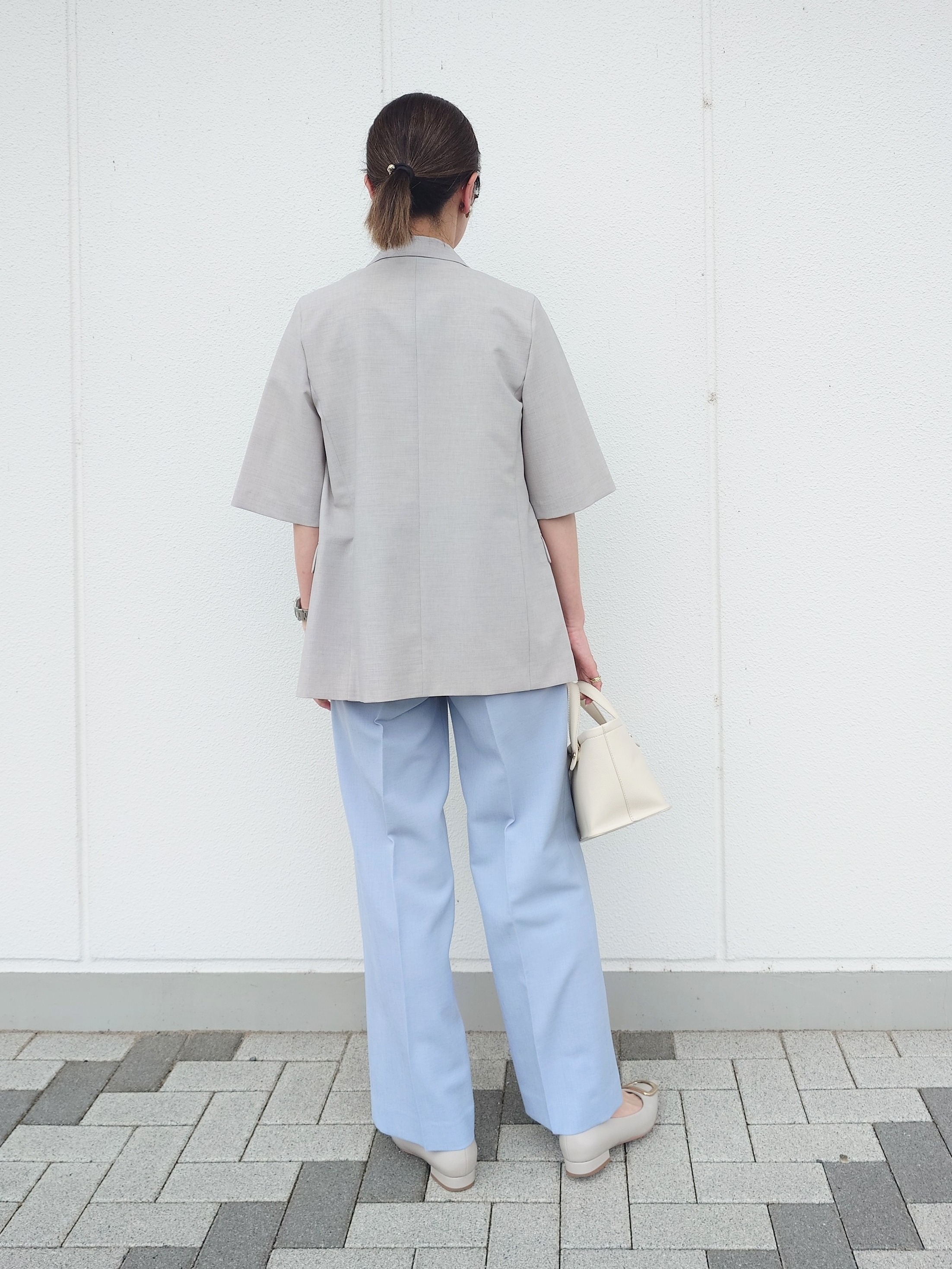 MUTSUKOさんの「UNTITLED｜【シワになりにくい/セットアップ可/接触冷感】ハーフスリーブジャケット」を使ったコーディネート