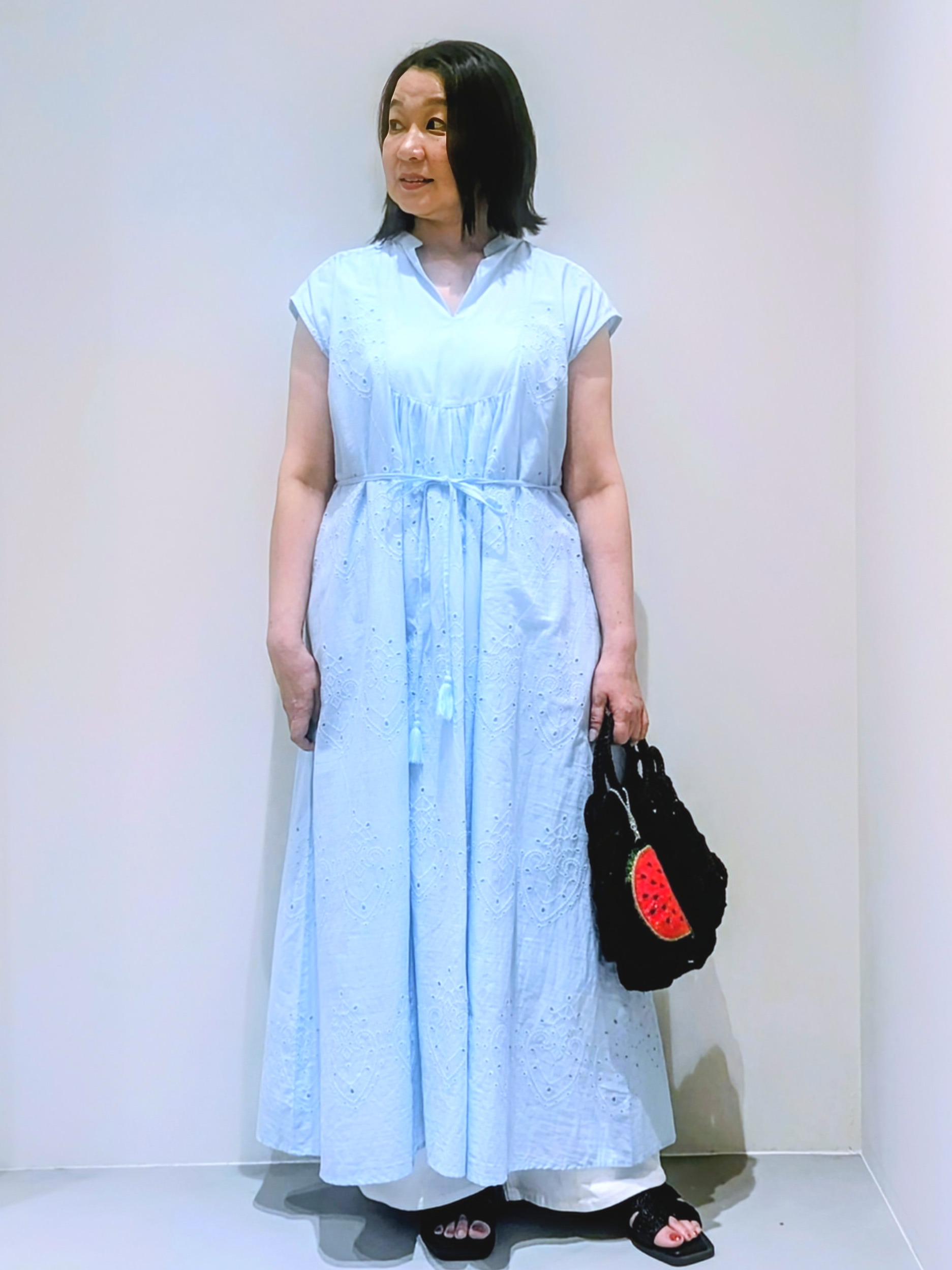 ゆきさんの「OPAQUE.CLIP｜アイレットレース刺繍ワンピース【洗える】」を使ったコーディネート