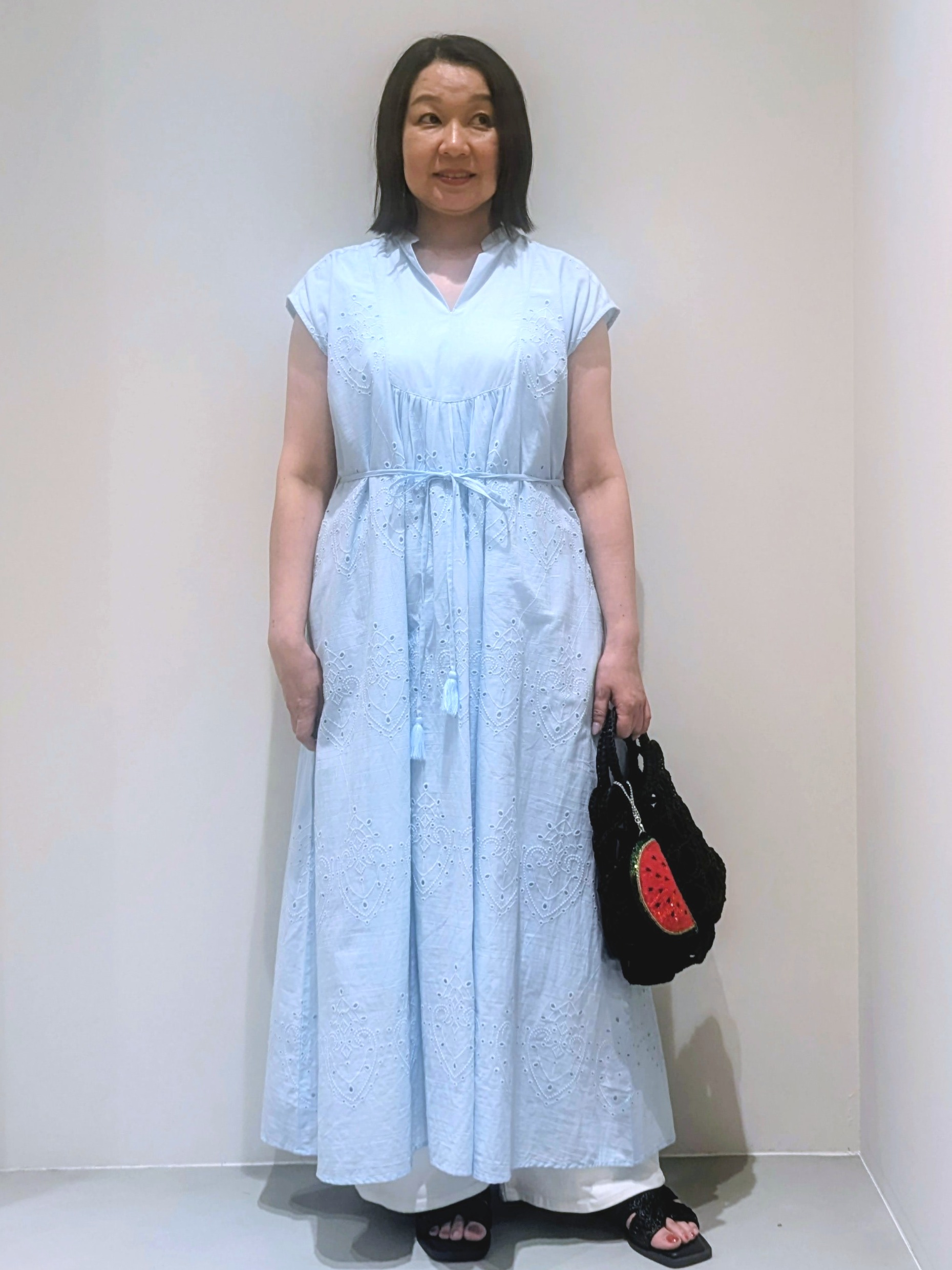ゆきさんの「OPAQUE.CLIP｜アイレットレース刺繍ワンピース【洗える】」を使ったコーディネート