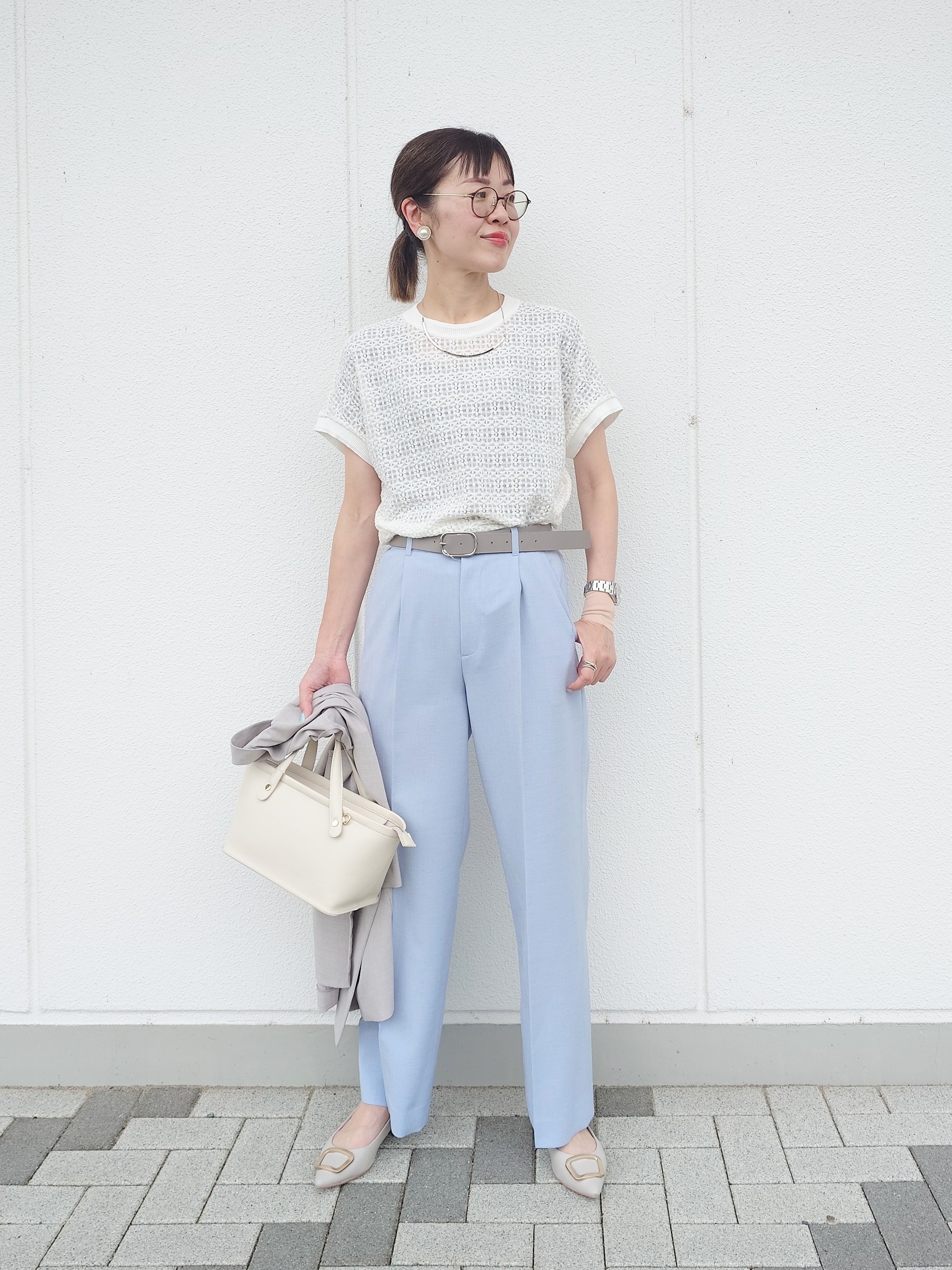 MUTSUKOさんの「UNTITLED｜【シワになりにくい/セットアップ可/接触冷感】ハーフスリーブジャケット」を使ったコーディネート
