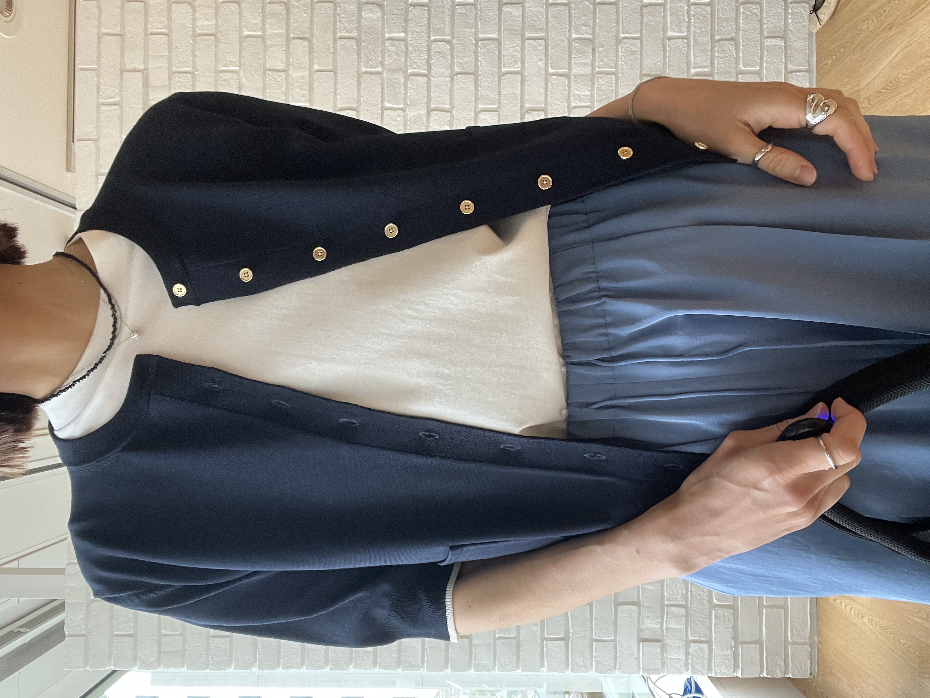 misaさんの「DRESSTERIOR｜【UVカット/ウォッシャブル】クールタッチ ニットカーディガン」を使ったコーディネート