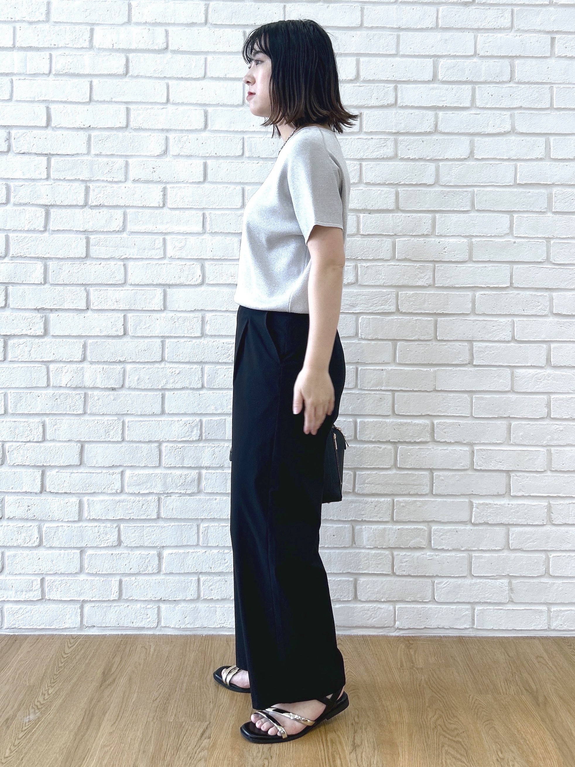 Hirokaさんの「grove｜【シリーズ累計36万枚！名品ニット】やわらかドライタッチ ドルマンニット」を使ったコーディネート