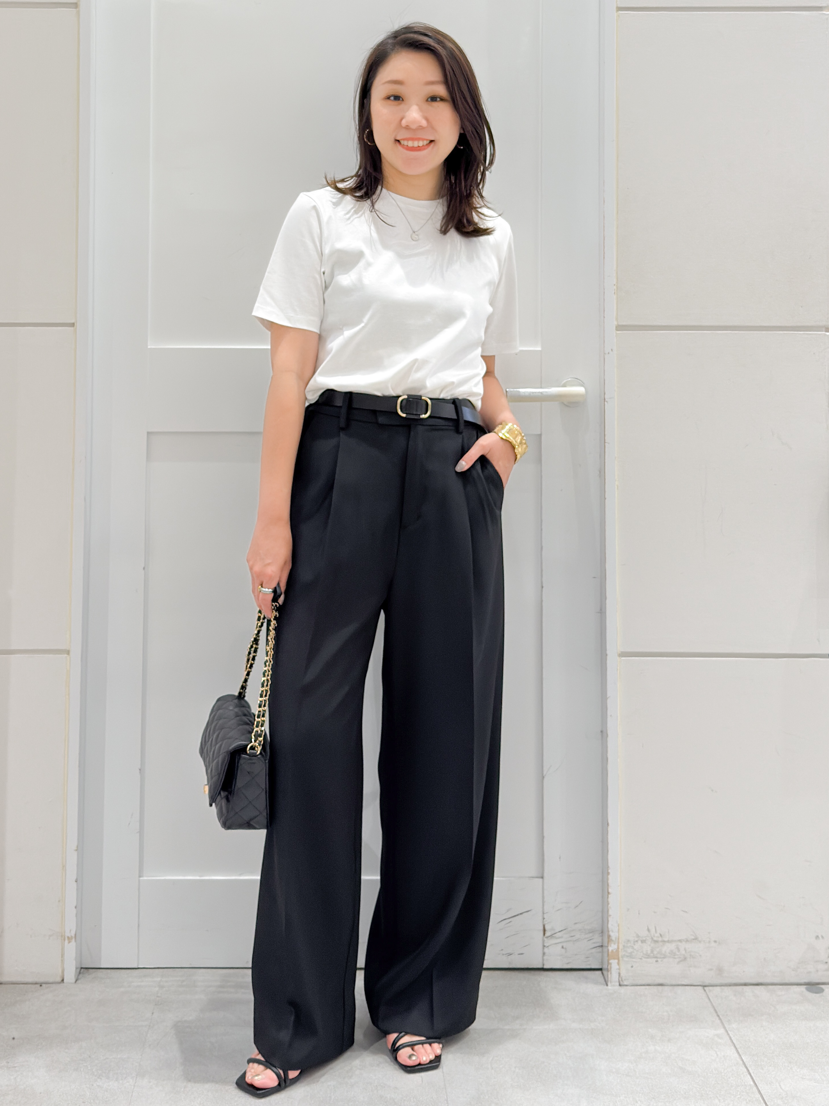 yuka.aさんの「OPAQUE.CLIP｜オーガニックコットン混ベーシックTシャツ【洗濯機OK】《SS～LL》」を使ったコーディネート