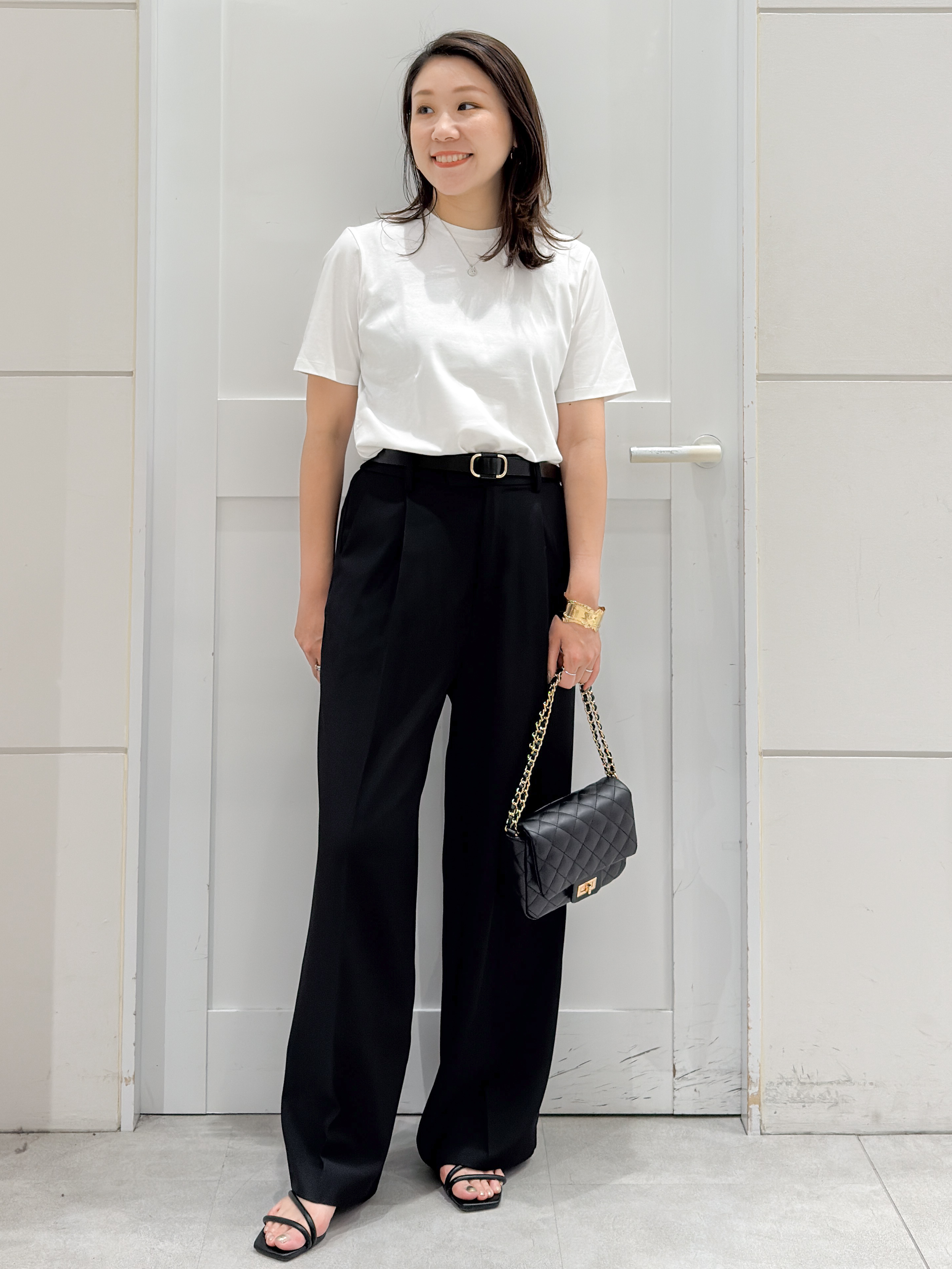 yuka.aさんの「OPAQUE.CLIP｜オーガニックコットン混ベーシックTシャツ【洗濯機OK】《SS～LL》」を使ったコーディネート