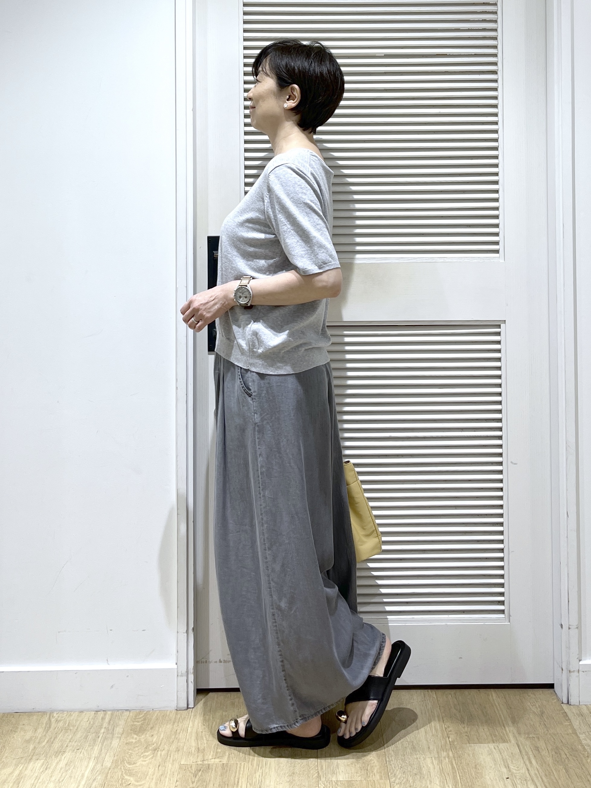 Miyazakiさんの「Dessin｜【9色展開/接触冷感/UVカット】ドライタッチサマーニットT」を使ったコーディネート