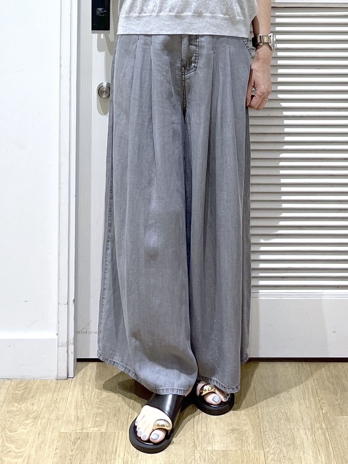 Miyazakiさんの「Dessin｜【9色展開/接触冷感/UVカット】ドライタッチサマーニットT」を使ったコーディネート