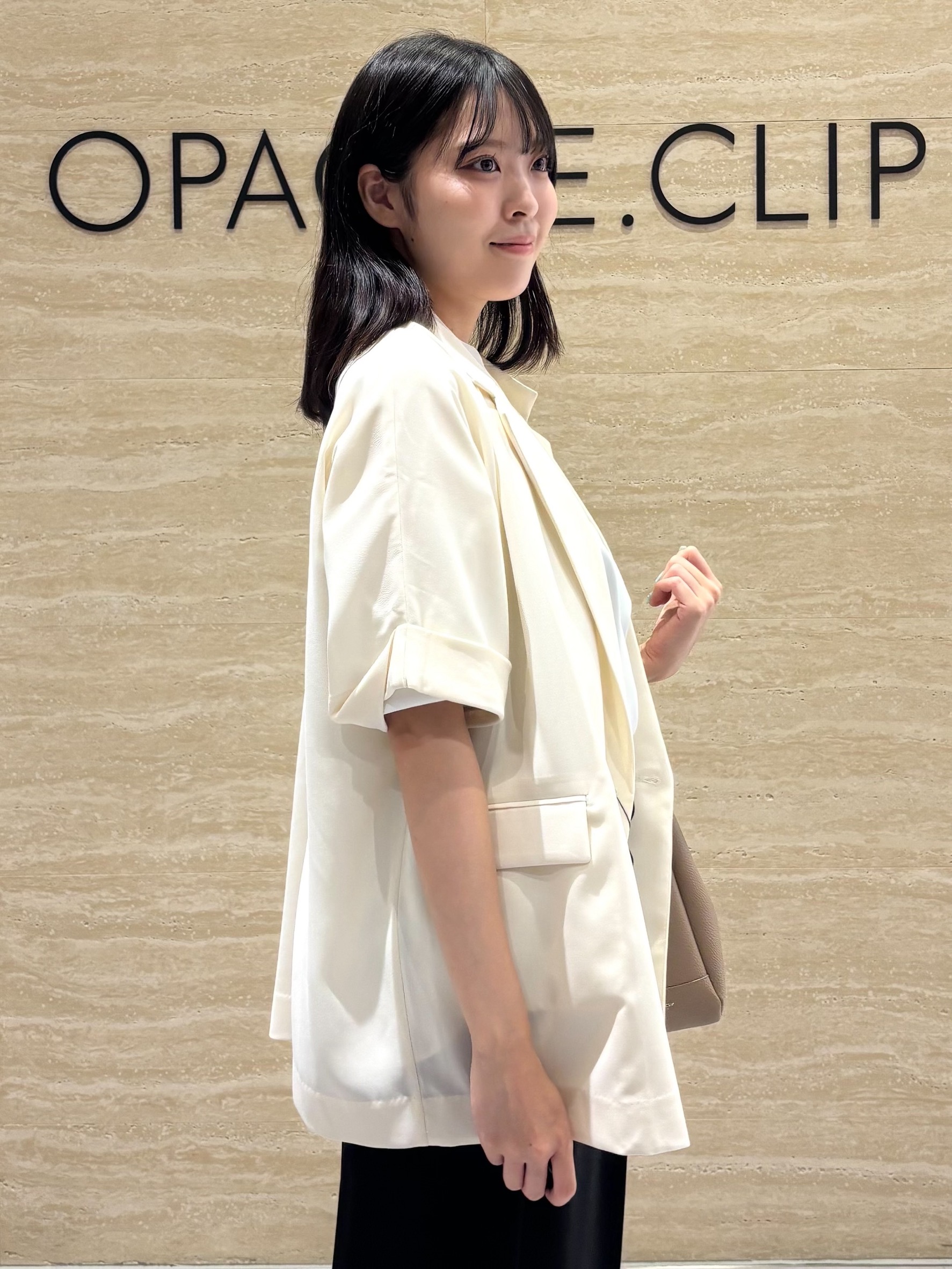Ririkaさんの「OPAQUE.CLIP｜【接触冷感／吸水速乾／防シワ】リネンライクテーラードジャケット《洗濯機OK》」を使ったコーディネート