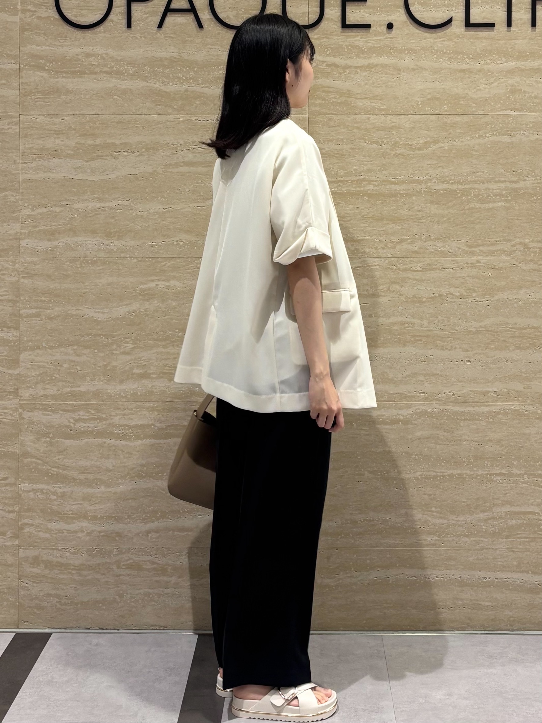 Ririkaさんの「OPAQUE.CLIP｜【接触冷感／吸水速乾／防シワ】リネンライクテーラードジャケット《洗濯機OK》」を使ったコーディネート