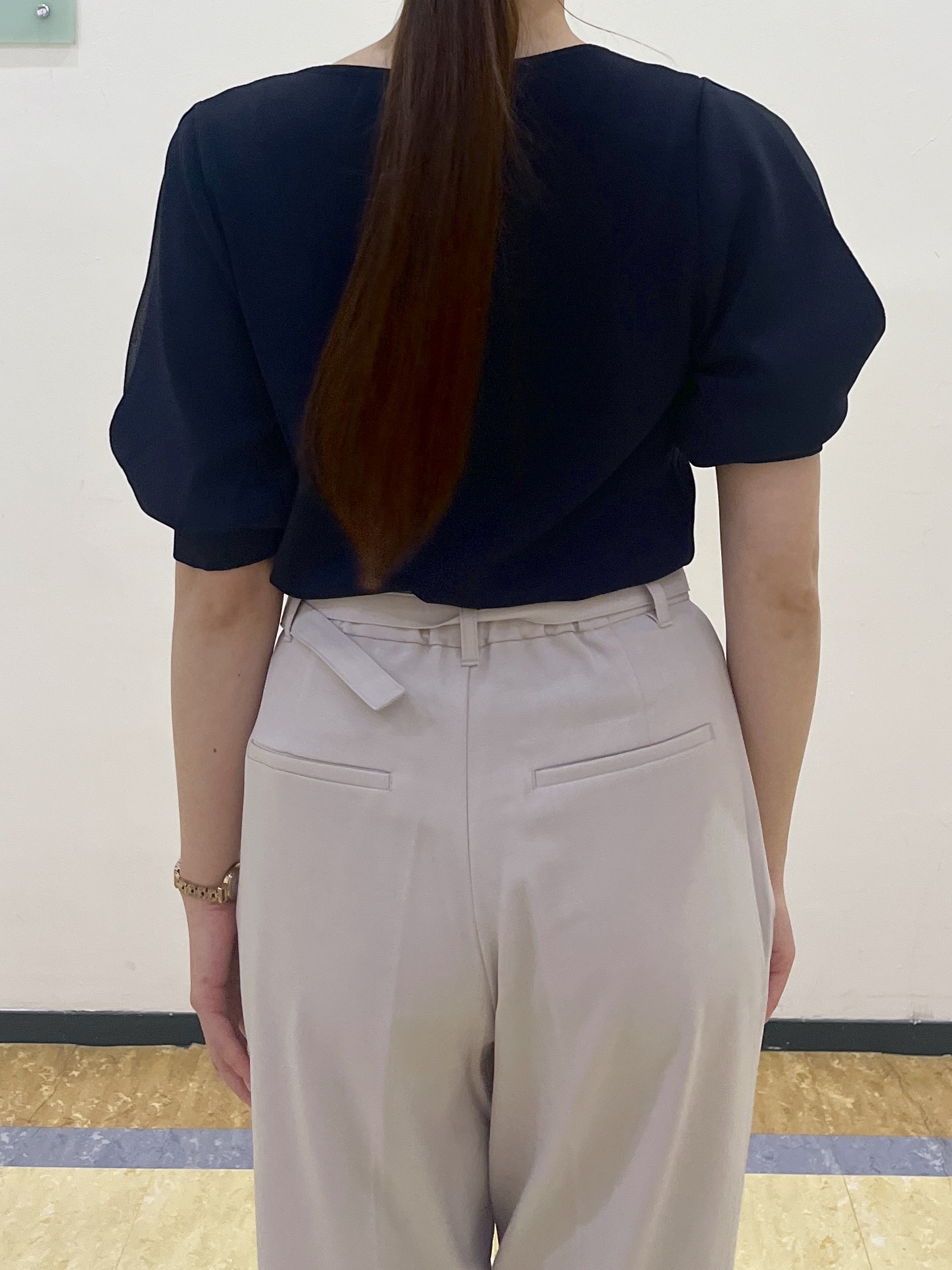 Rさんの「index｜【接触冷感／UVケア】クールタッチラップスリーブニット《洗濯機OK／XS～3L／9col》」を使ったコーディネート