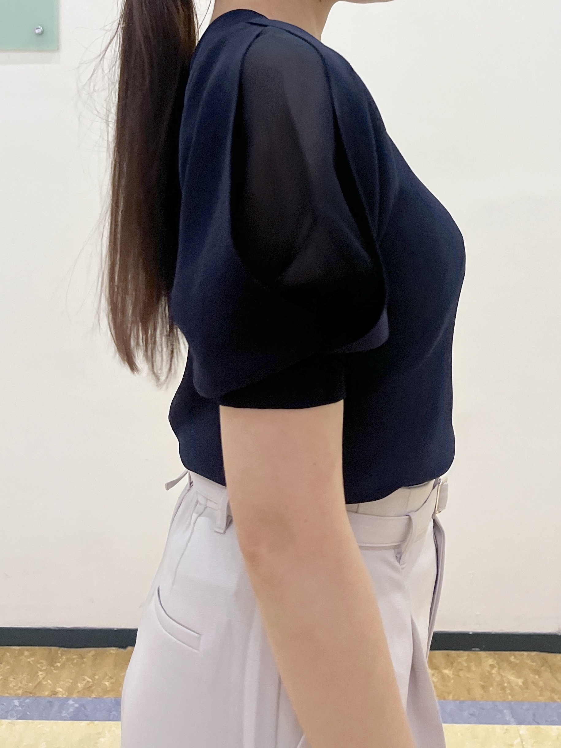 Rさんの「index｜【接触冷感／UVケア】クールタッチラップスリーブニット《洗濯機OK／XS～3L／9col》」を使ったコーディネート