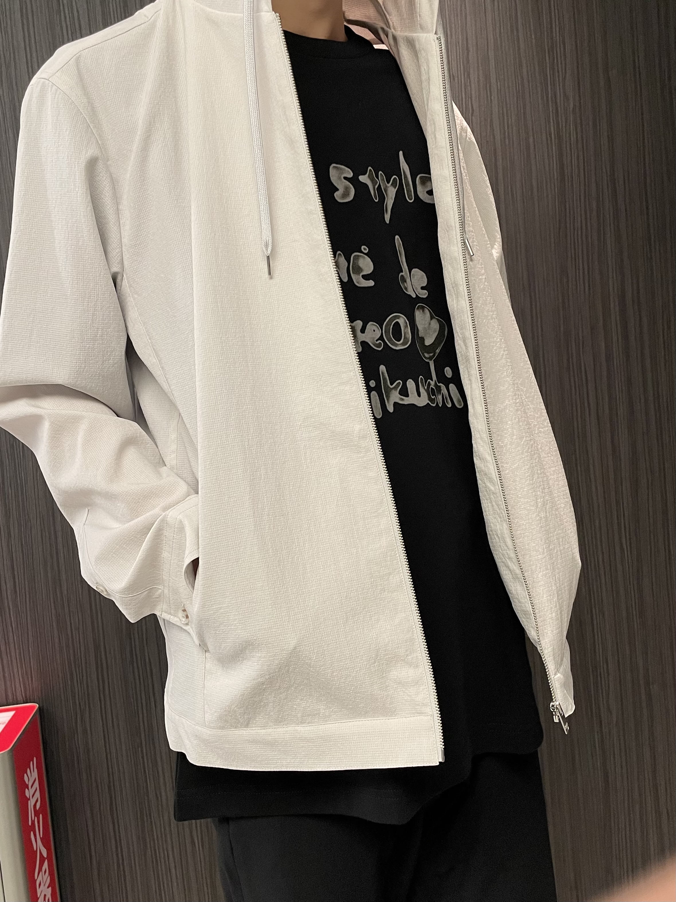 Okdさんの「TAKEO KIKUCHI｜【撥水・洗える・シワになりにくい】 リランチェ（R） フードブルゾン」を使ったコーディネート