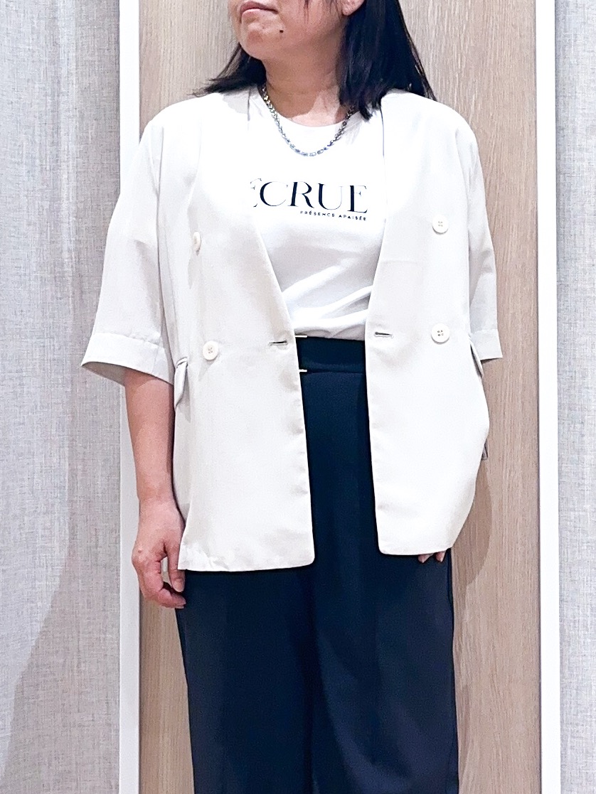 naoさんの「grove｜【洗濯機OK/ひんやり】軽く羽織れるハーフスリーブジャケット」を使ったコーディネート