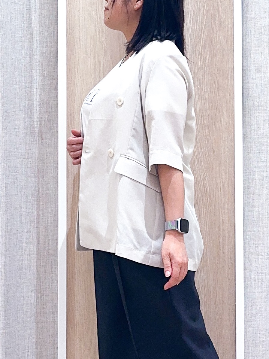naoさんの「grove｜【洗濯機OK/ひんやり】軽く羽織れるハーフスリーブジャケット」を使ったコーディネート