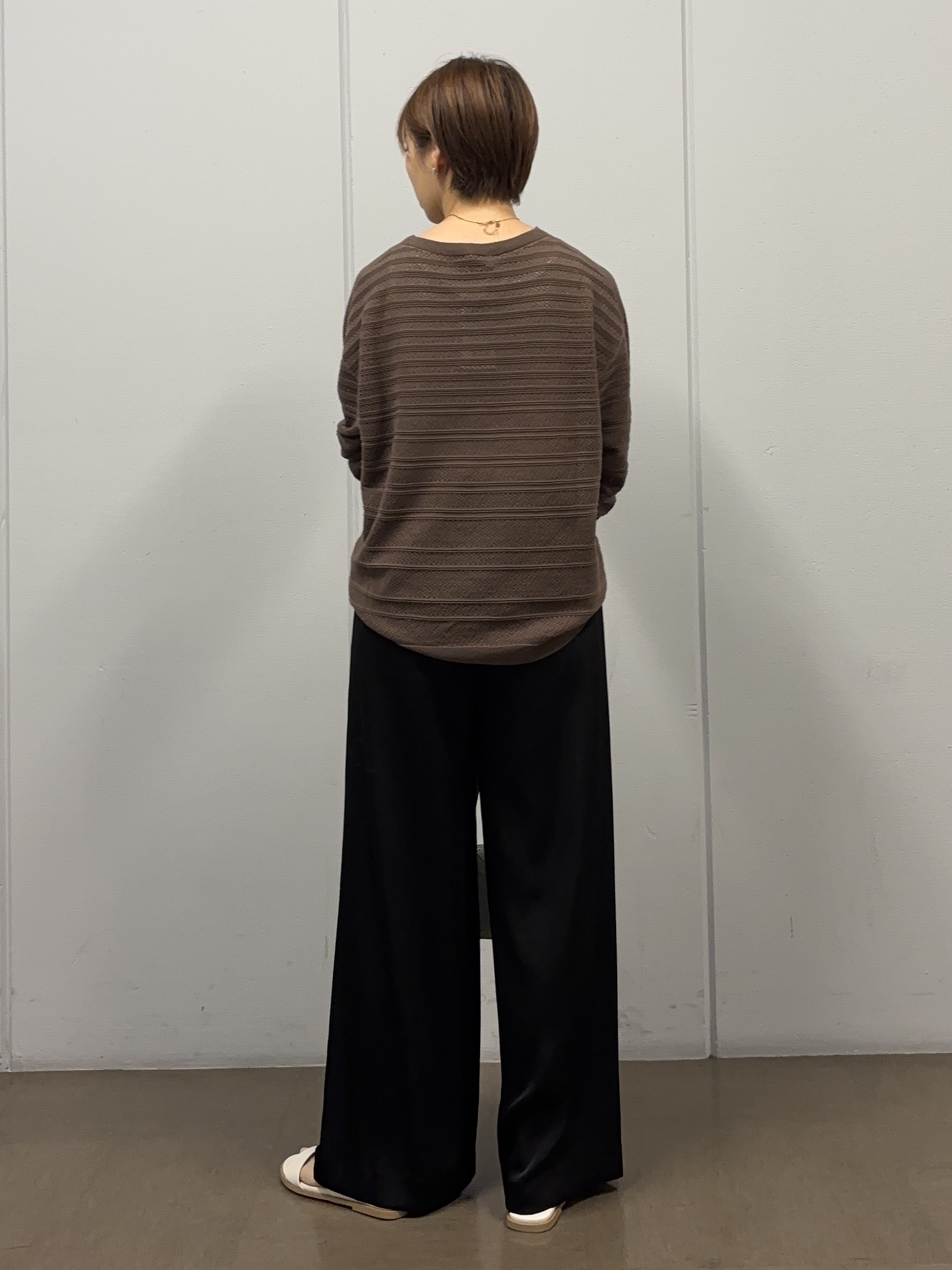 tsujiさんの「UNTITLED｜◆メッシュ柄ボーダーニット」を使ったコーディネート