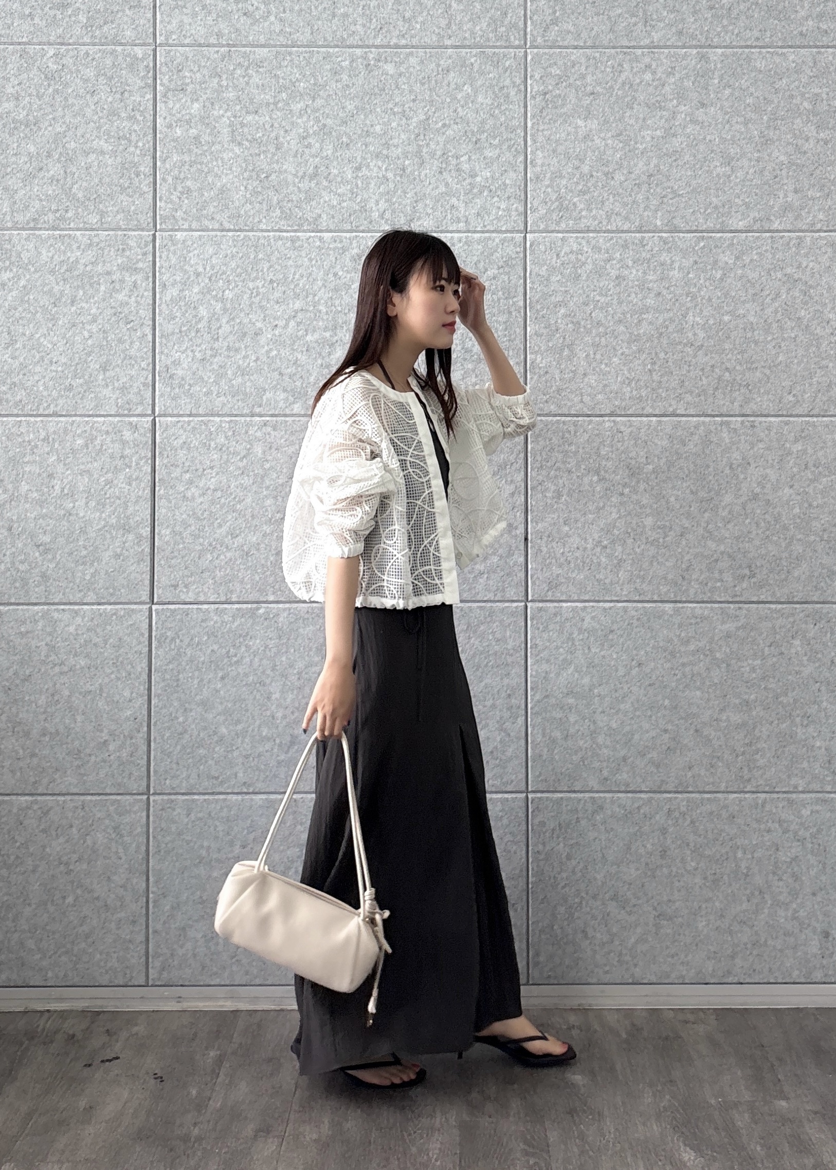 Renoさんの「INDIVI｜アートメッシュブルゾン」を使ったコーディネート