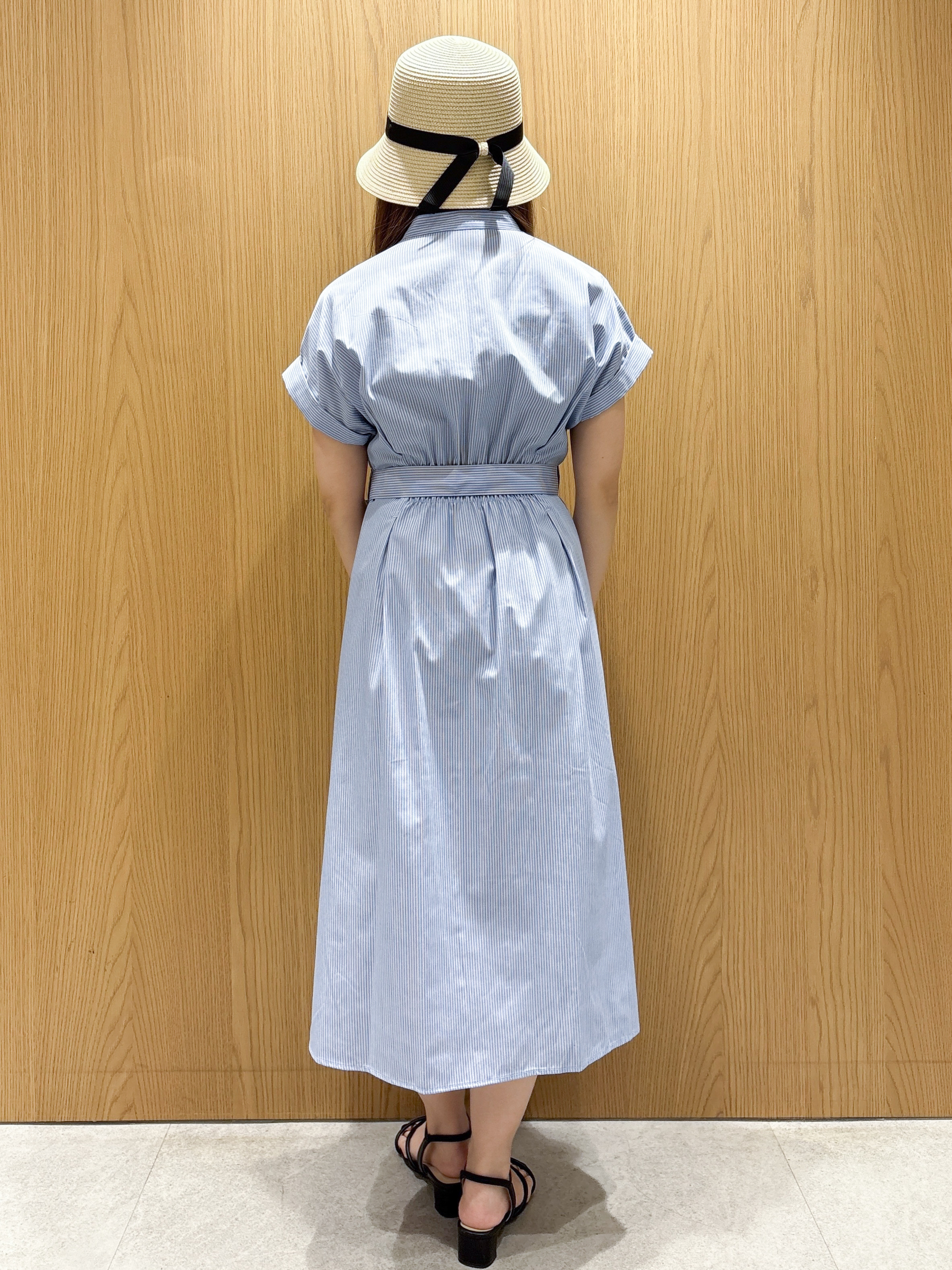 ゆいさんの「index｜【接触冷感／UV】ストライプタックシャツワンピース《洗濯機OK》」を使ったコーディネート