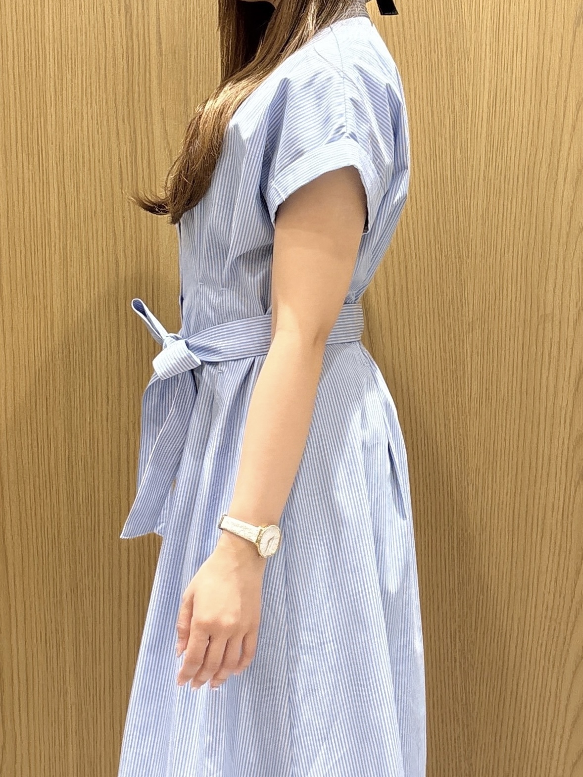 ゆいさんの「index｜【接触冷感／UV】ストライプタックシャツワンピース《洗濯機OK》」を使ったコーディネート