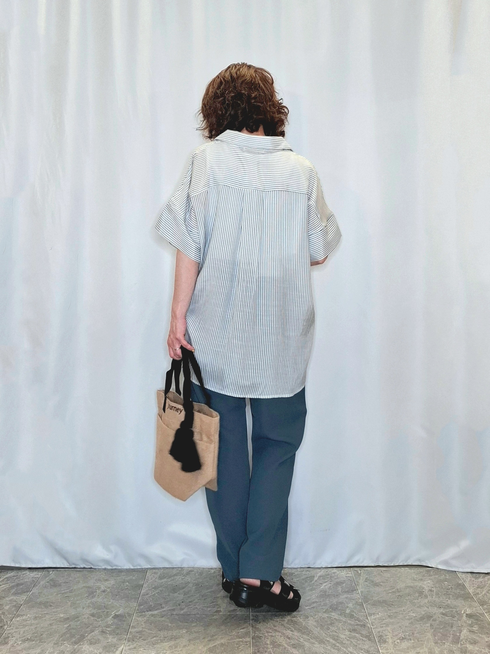 ぬーさんの「SHOO･LA･RUE｜【2点セット/S-LL/洗濯機可】時短でコーデ決まる スラブスキッパーシャツ＋タンクトップ」を使ったコーディネート