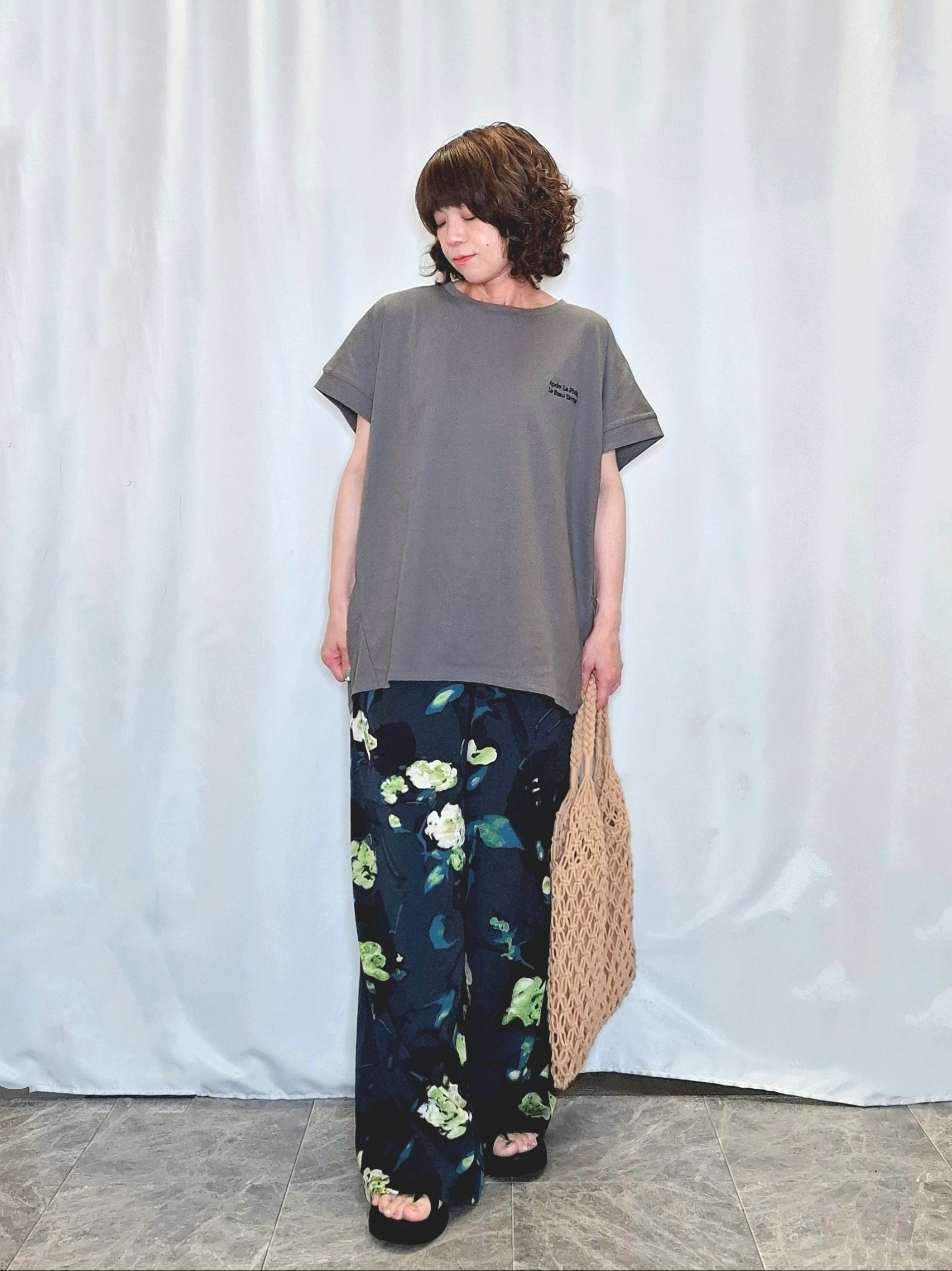 ぬーさんの「SHOO･LA･RUE｜【洗濯機可/S-LL】涼し気な透け感 日差し冷房対策に シアーボーダーカーディガン」を使ったコーディネート