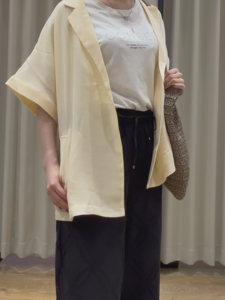 RUKAさんの「grove｜【洗濯機OK/SETUP可】シワになりにくいハーフスリーブジャケット」を使ったコーディネート