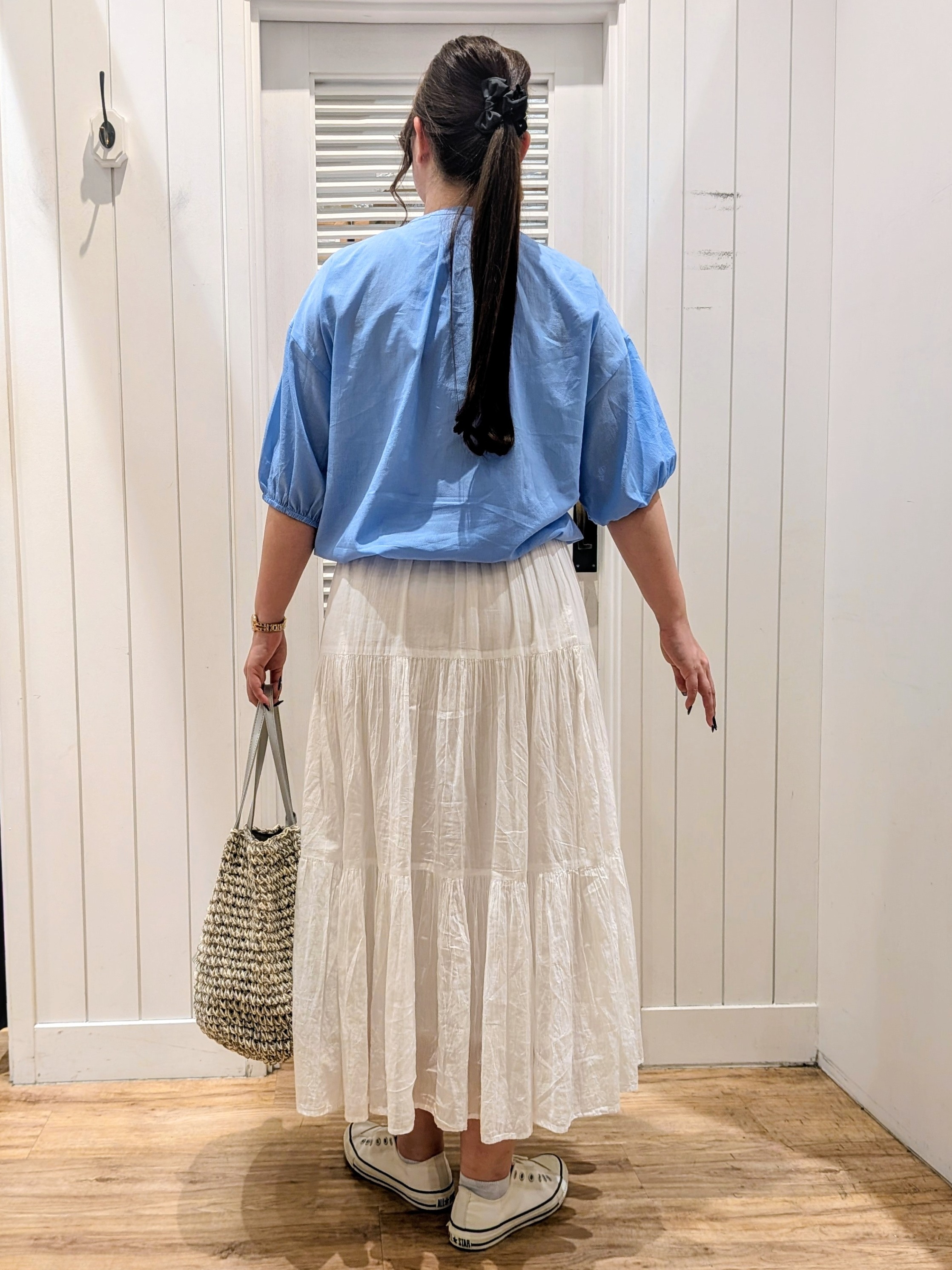 ayakaさんの「Dessin｜【高通気/セットアップ可】ハーフスリーブドロストシャツブラウス」を使ったコーディネート
