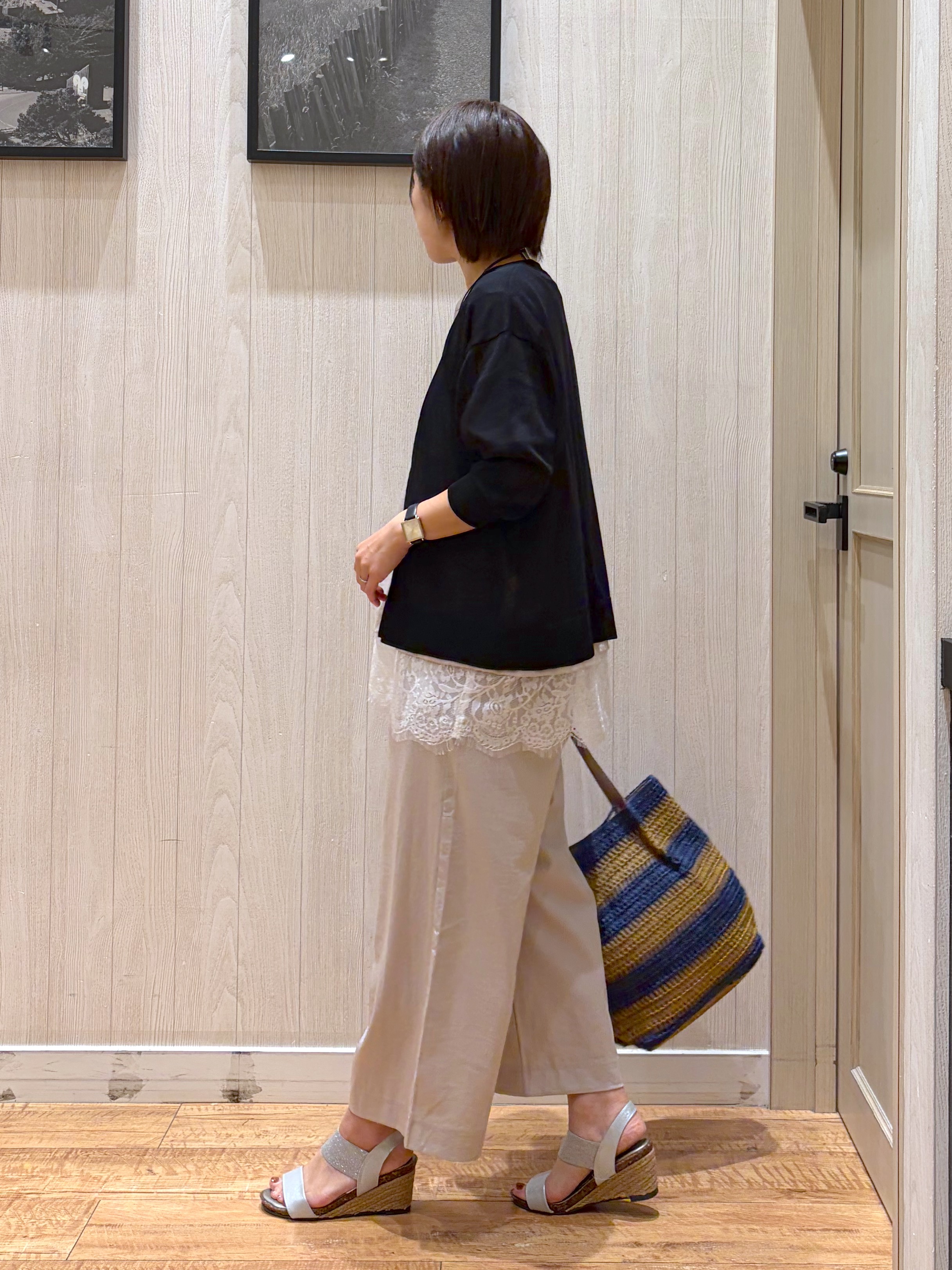 shirayuuuさんの「SHOO･LA･RUE｜【洗濯機可/S-LL】オンにもオフにも マルチに使えるボタンレスカーディガン」を使ったコーディネート