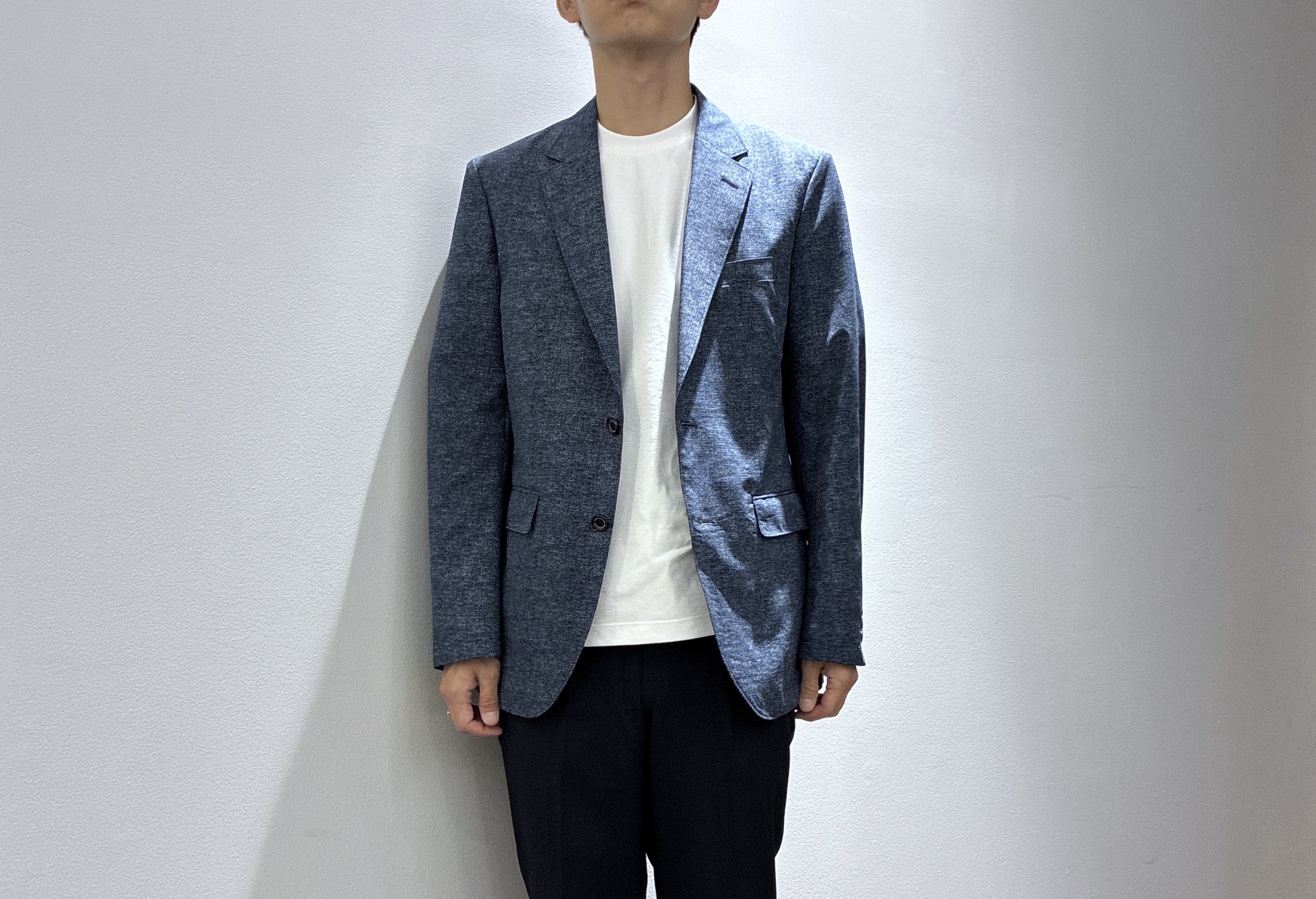 わいずみさんの「TAKEO KIKUCHI｜【抗菌防臭】COOL DOTS（R）ドビープリント ジャケット」を使ったコーディネート