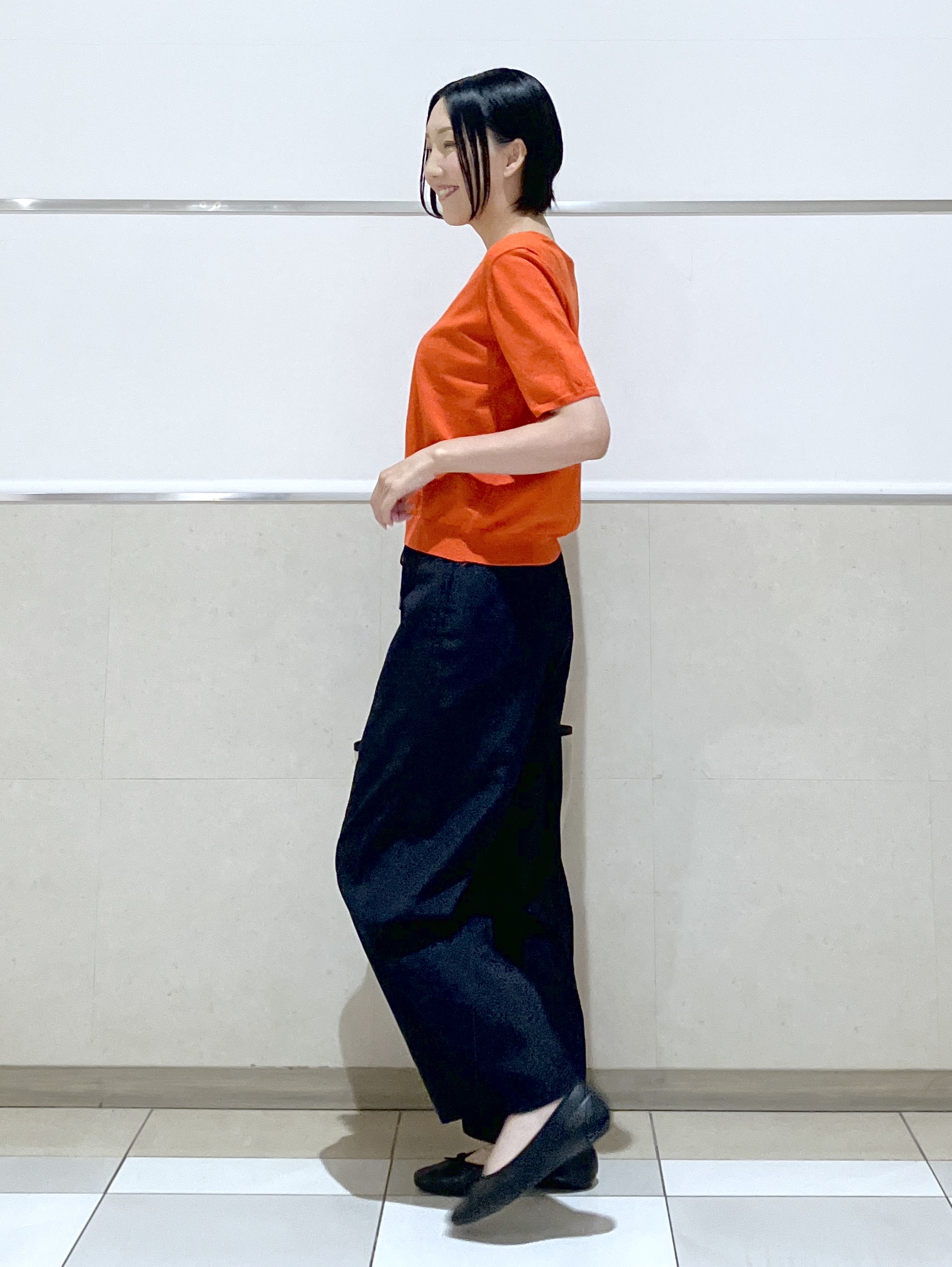eriko さんの「Dessin｜【9色展開/接触冷感/UVカット】ドライタッチサマーニットT」を使ったコーディネート