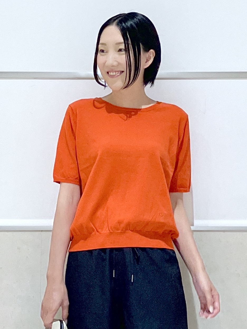 eriko さんの「Dessin｜【9色展開/接触冷感/UVカット】ドライタッチサマーニットT」を使ったコーディネート