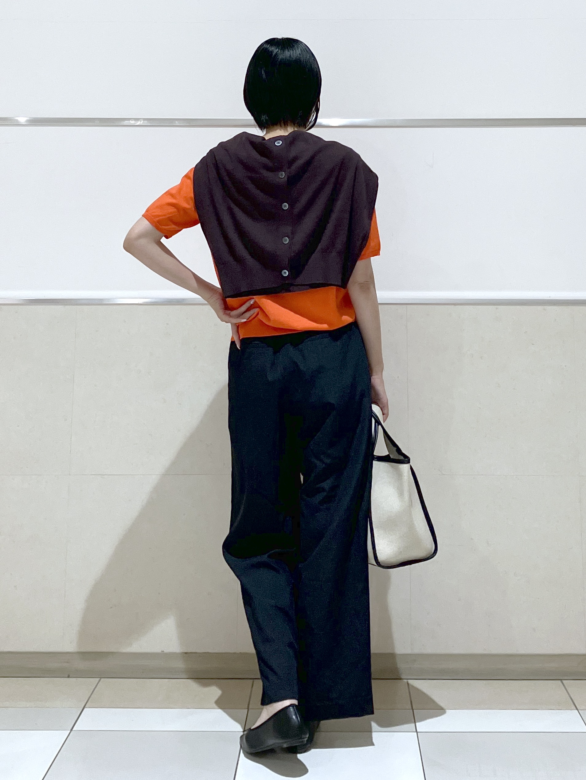 eriko さんの「Dessin｜【9色展開/接触冷感/UVカット】ドライタッチサマーニットT」を使ったコーディネート