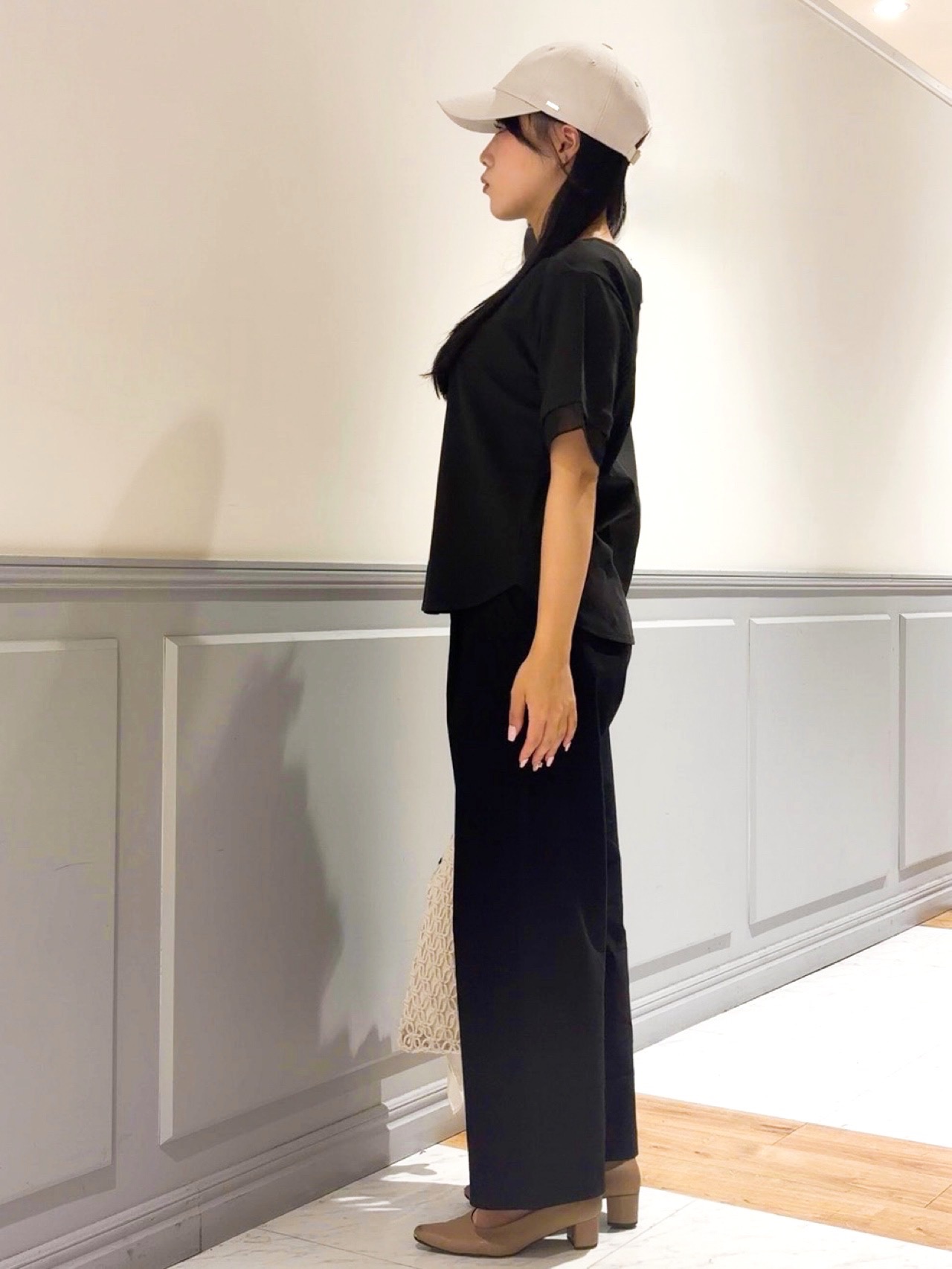 chihaさんの「grove｜【二の腕カバー/UVカット】袖口シアースクエアネックTシャツ」を使ったコーディネート