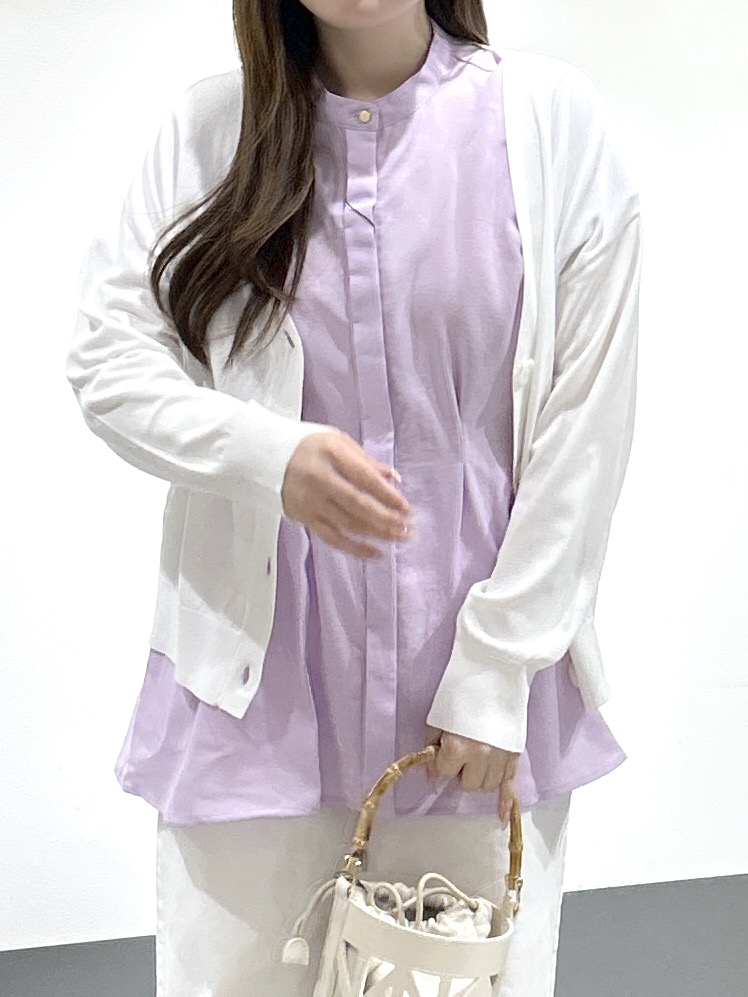 sayaさんの「OPAQUE.CLIP｜【UV／接触冷感】Vネックリラクシーニットカーディガン《洗濯機OK／抗ピル》」を使ったコーディネート