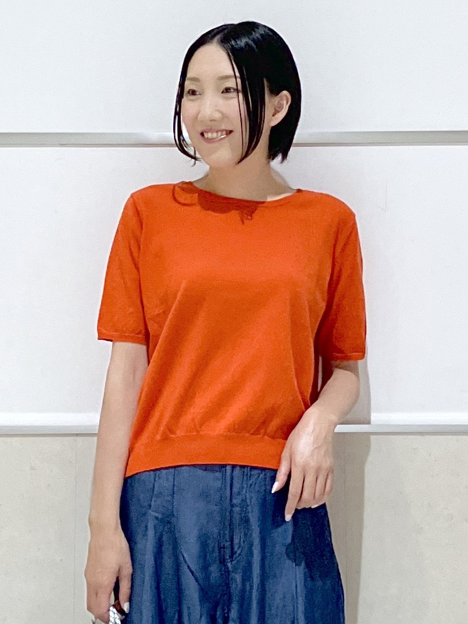 eriko さんの「Dessin｜【9色展開/接触冷感/UVカット】ドライタッチサマーニットT」を使ったコーディネート