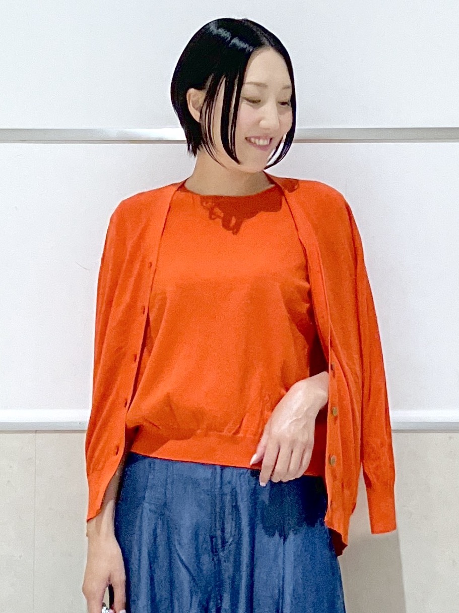 eriko さんの「Dessin｜【9色展開/接触冷感/UVカット】ドライタッチサマーニットT」を使ったコーディネート