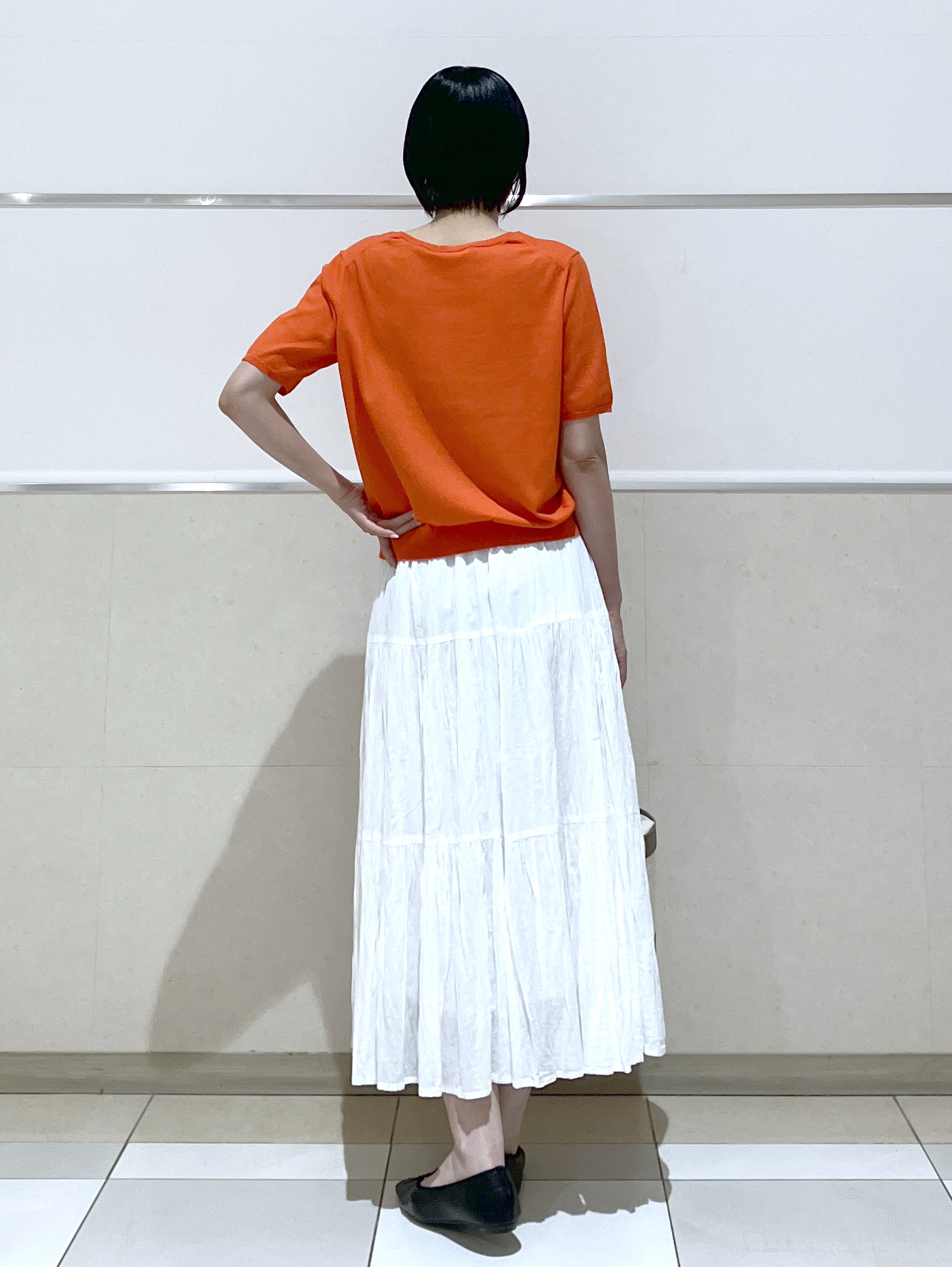 eriko さんの「Dessin｜【9色展開/接触冷感/UVカット】ドライタッチサマーニットT」を使ったコーディネート