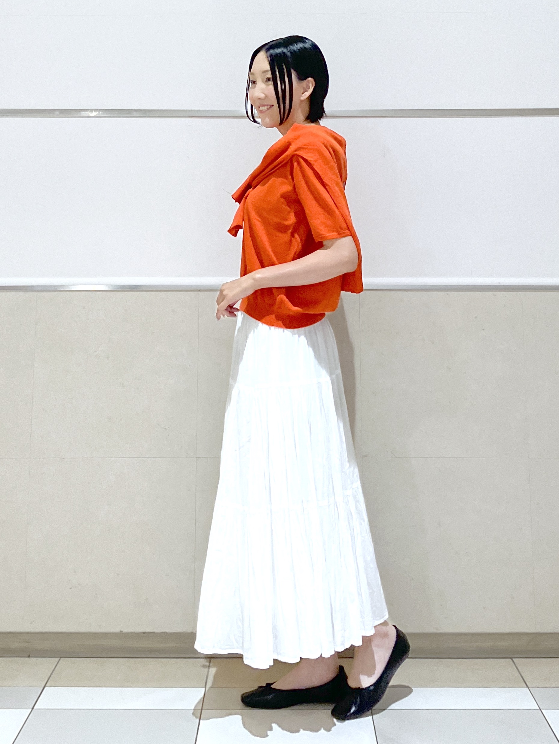 eriko さんの「Dessin｜【9色展開/接触冷感/UVカット】ドライタッチサマーニットT」を使ったコーディネート