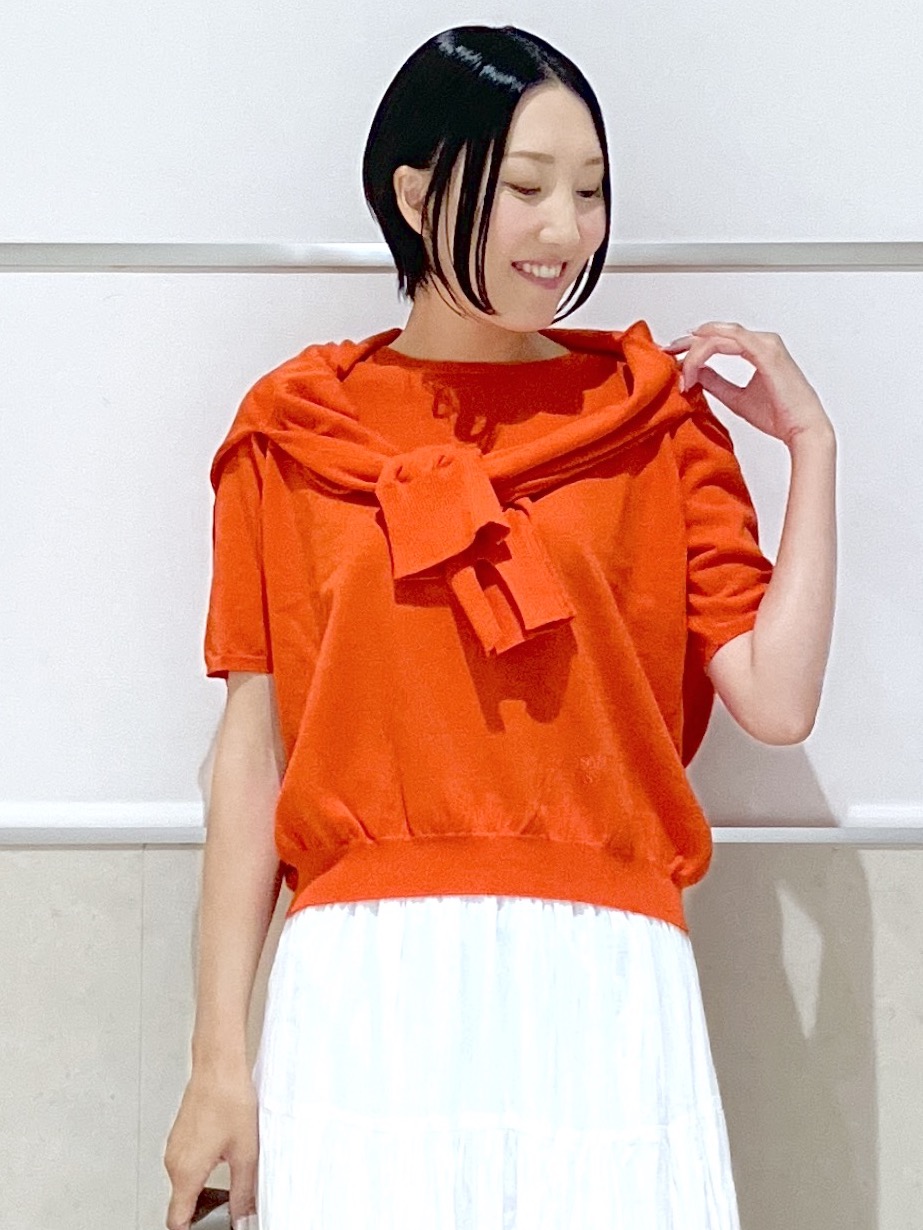 eriko さんの「Dessin｜【9色展開/接触冷感/UVカット】ドライタッチサマーニットT」を使ったコーディネート