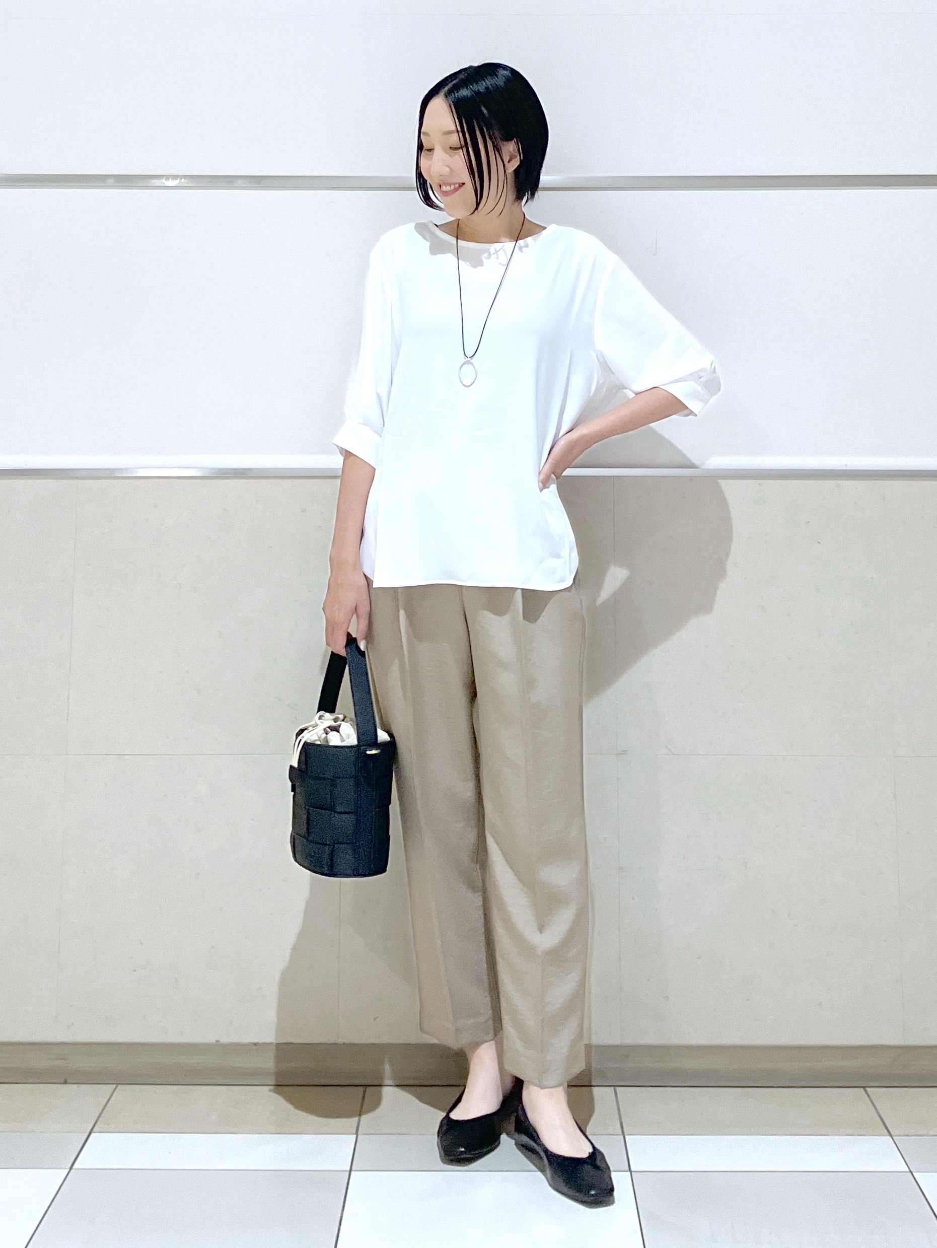 eriko さんの「Dessin｜ライトジョーゼットハーフスリーブブラウス」を使ったコーディネート