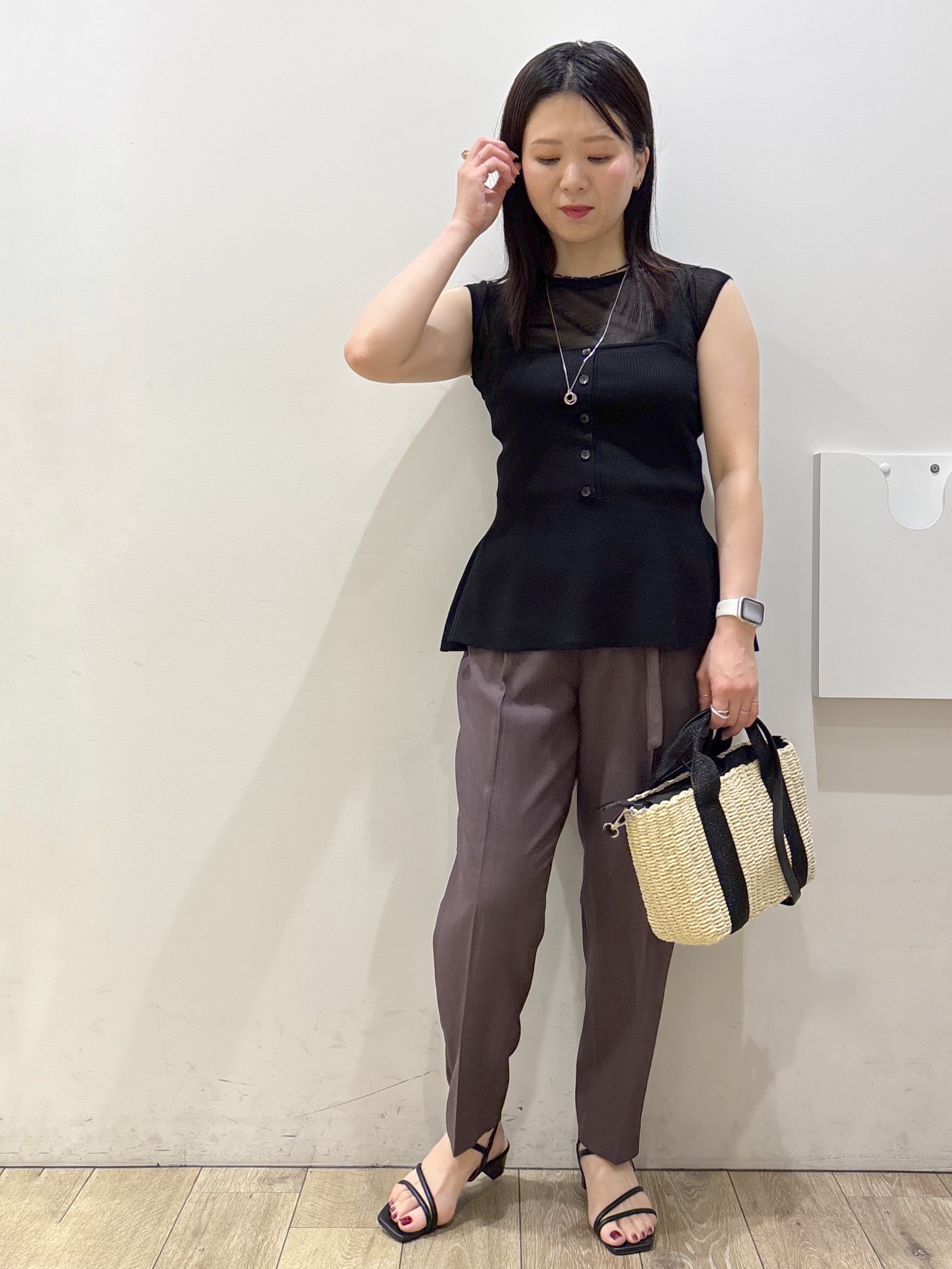 mameさんの「index｜シアーペプラムキャミSET【洗濯機OK】」を使ったコーディネート
