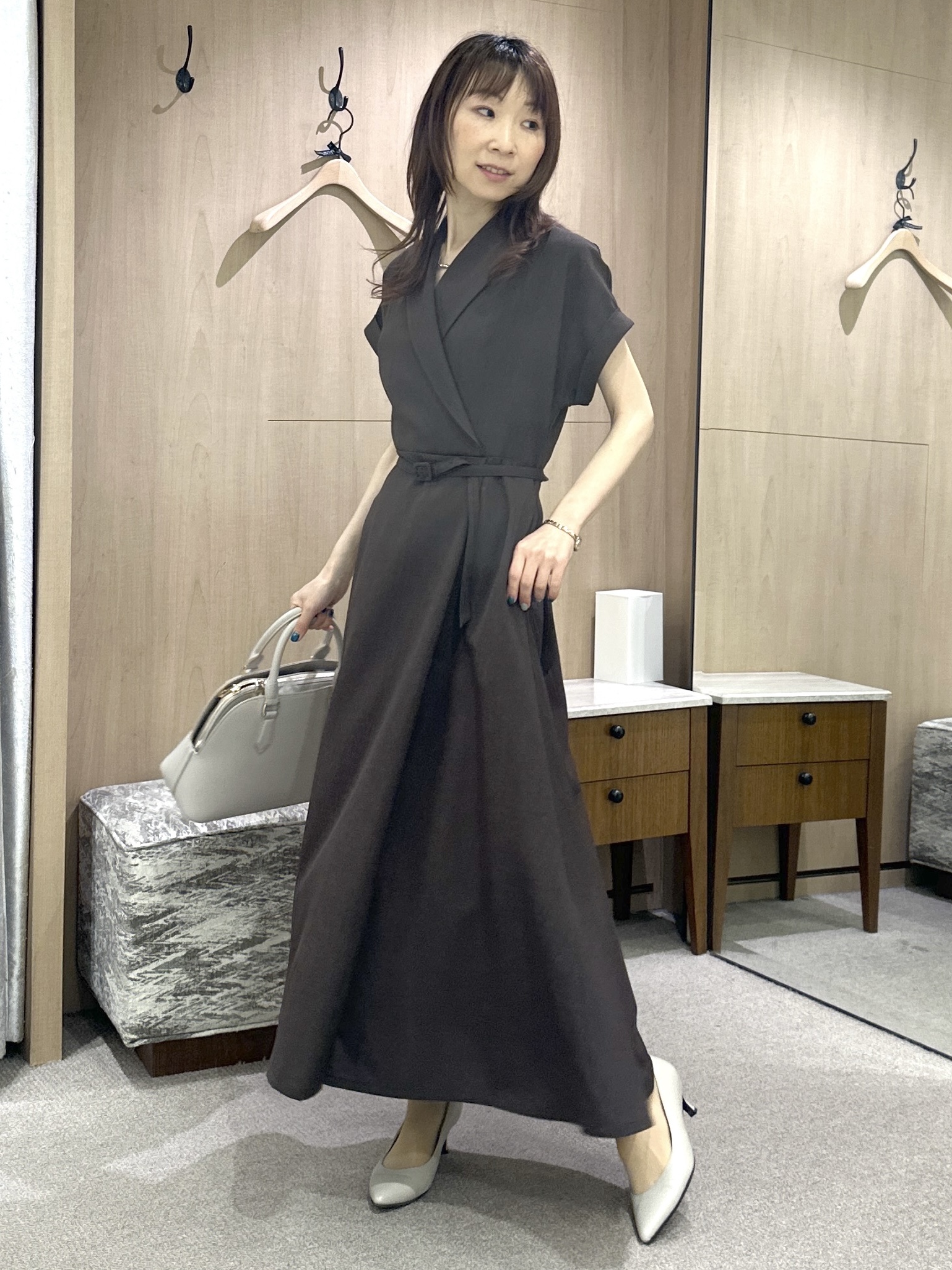 Miwaさんの「UNTITLED｜◆【アンサンブル可】ラメ混クルーネックカーディガン」を使ったコーディネート