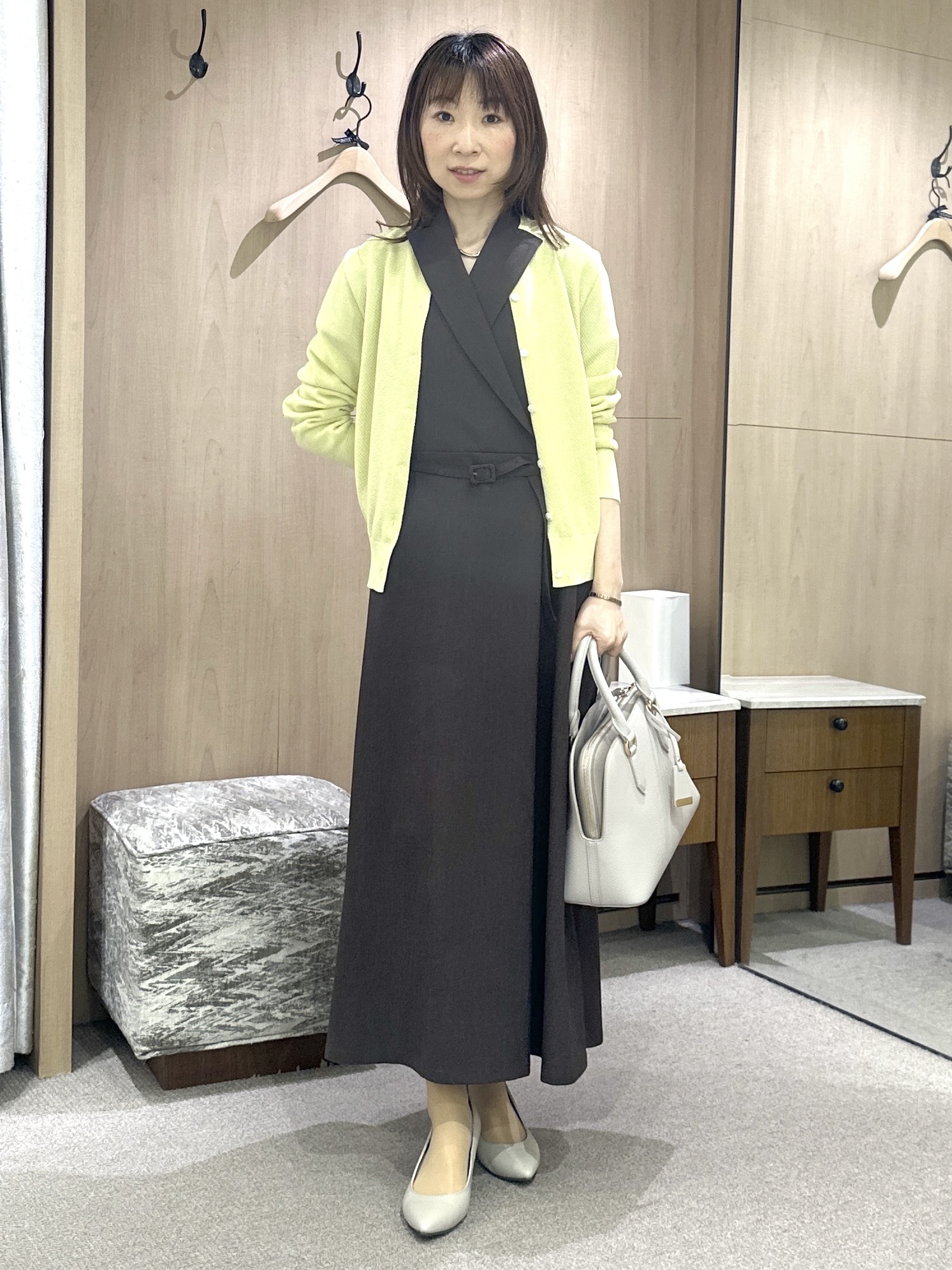 Miwaさんの「UNTITLED｜◆【アンサンブル可】ラメ混クルーネックカーディガン」を使ったコーディネート