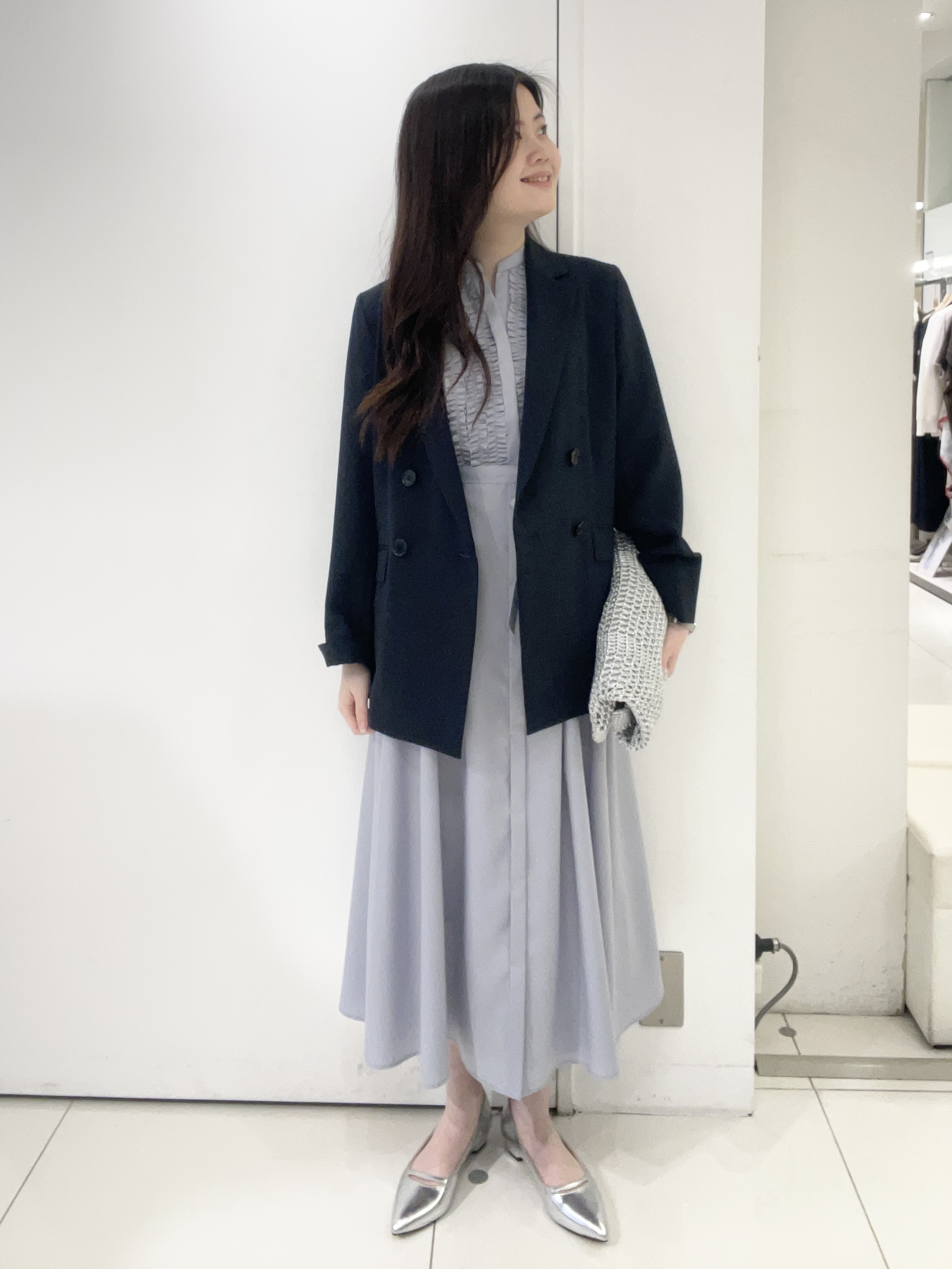 moeさんの「UNTITLED｜【新色追加/セットアップ可】エアリー ダブルブレストジャケット」を使ったコーディネート