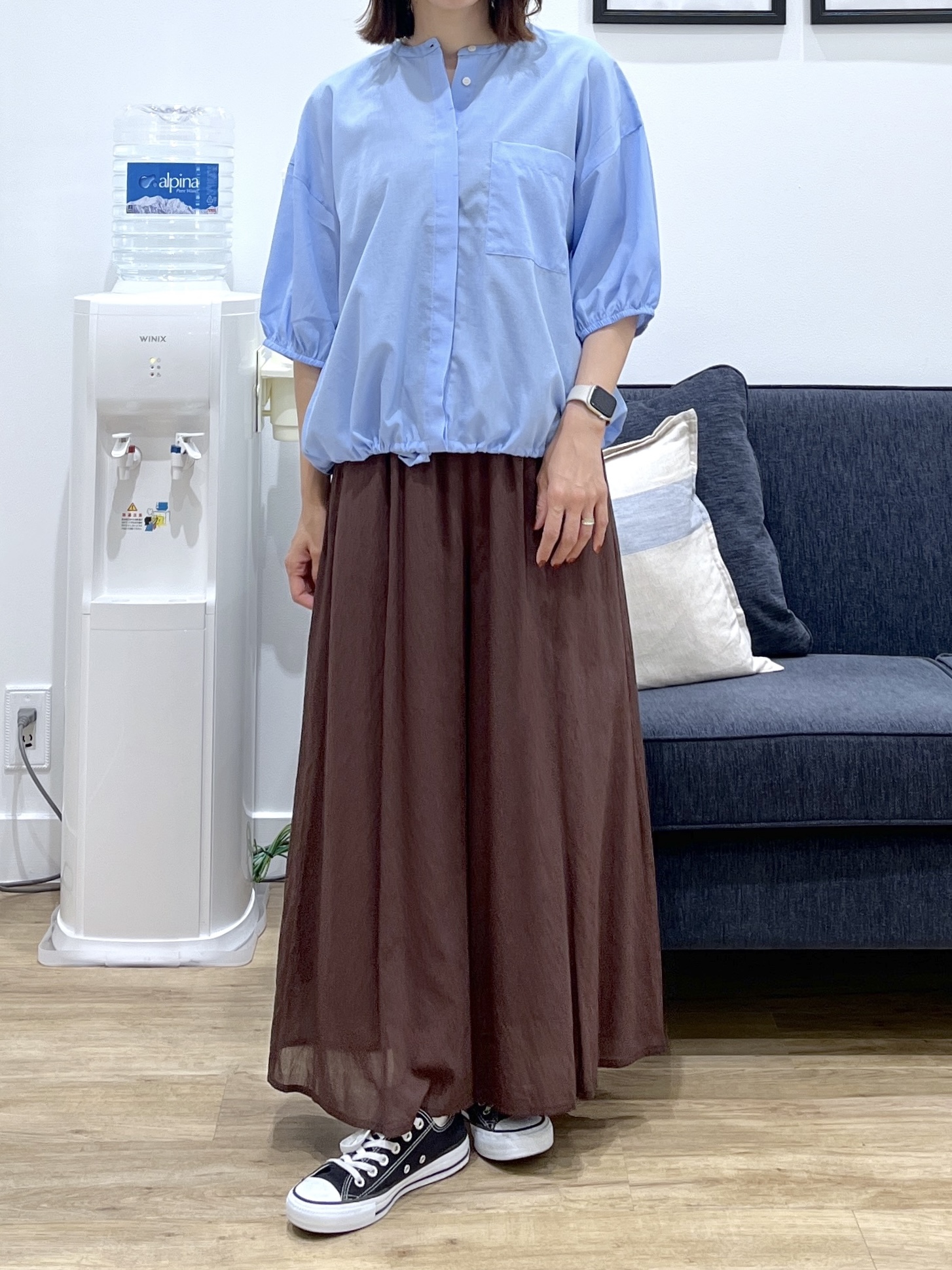 canaさんの「Dessin｜【高通気/セットアップ可】ハーフスリーブドロストシャツブラウス」を使ったコーディネート